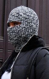 Cagoule noir & blanc mouchet?�e | PrettyLittleThing FR