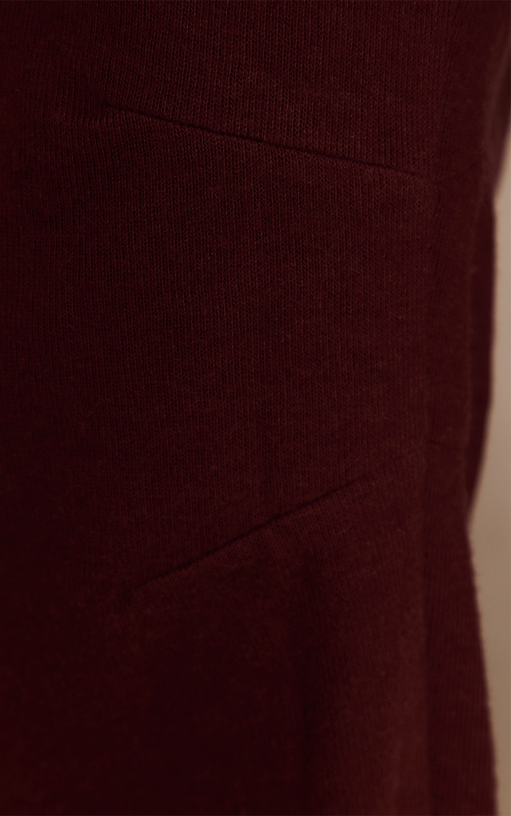 Sweat brossé côtelé chocolat à manches longues image 4