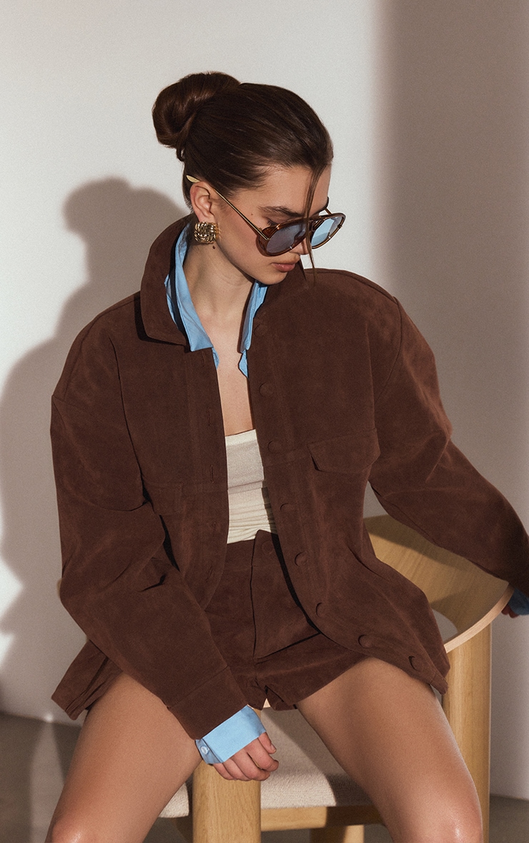 Clay Faux Suede Pocket Detail Jacket image 1