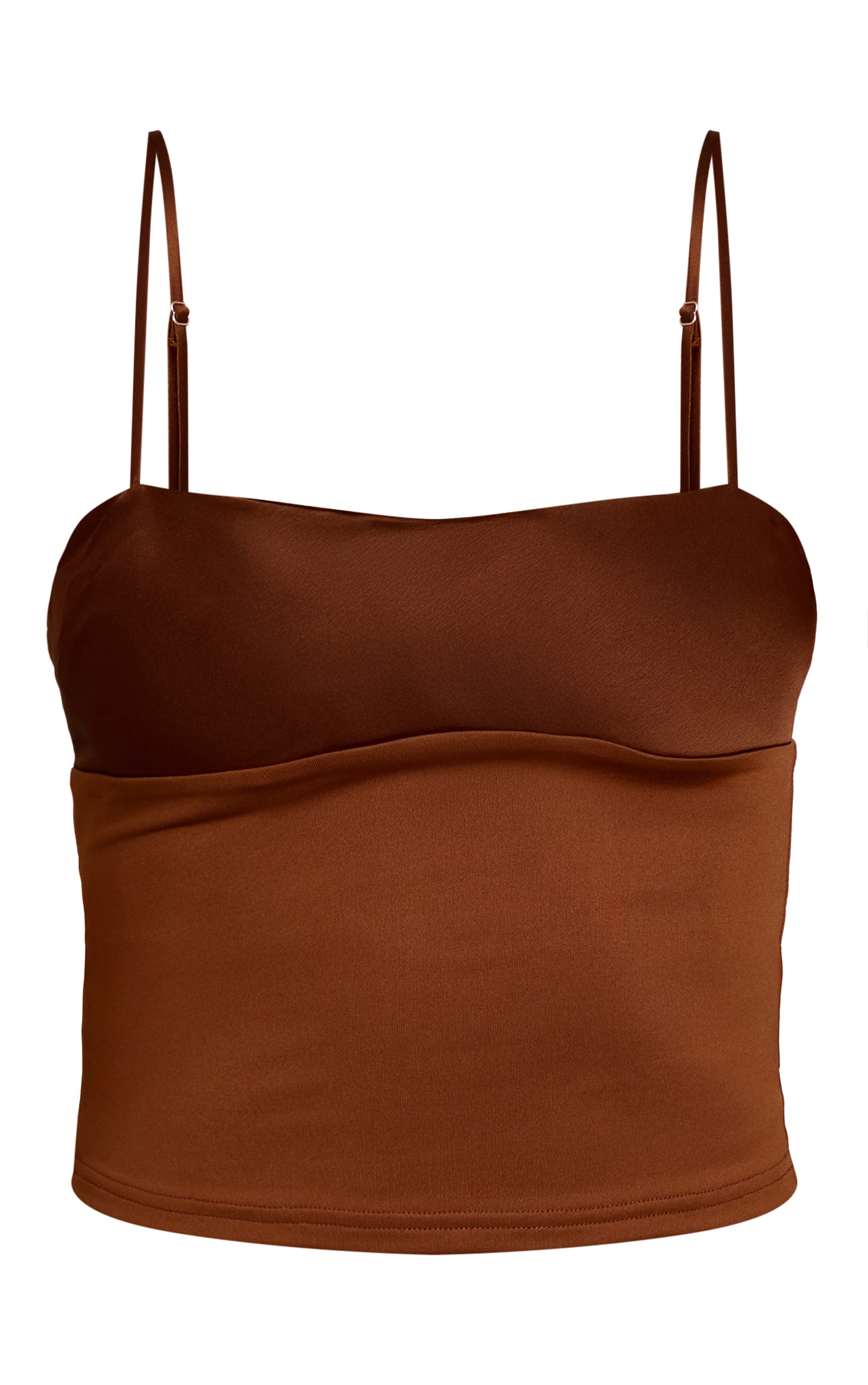 Dark Chocolate Contrast Bust Panel Strappy Cami Top image 5