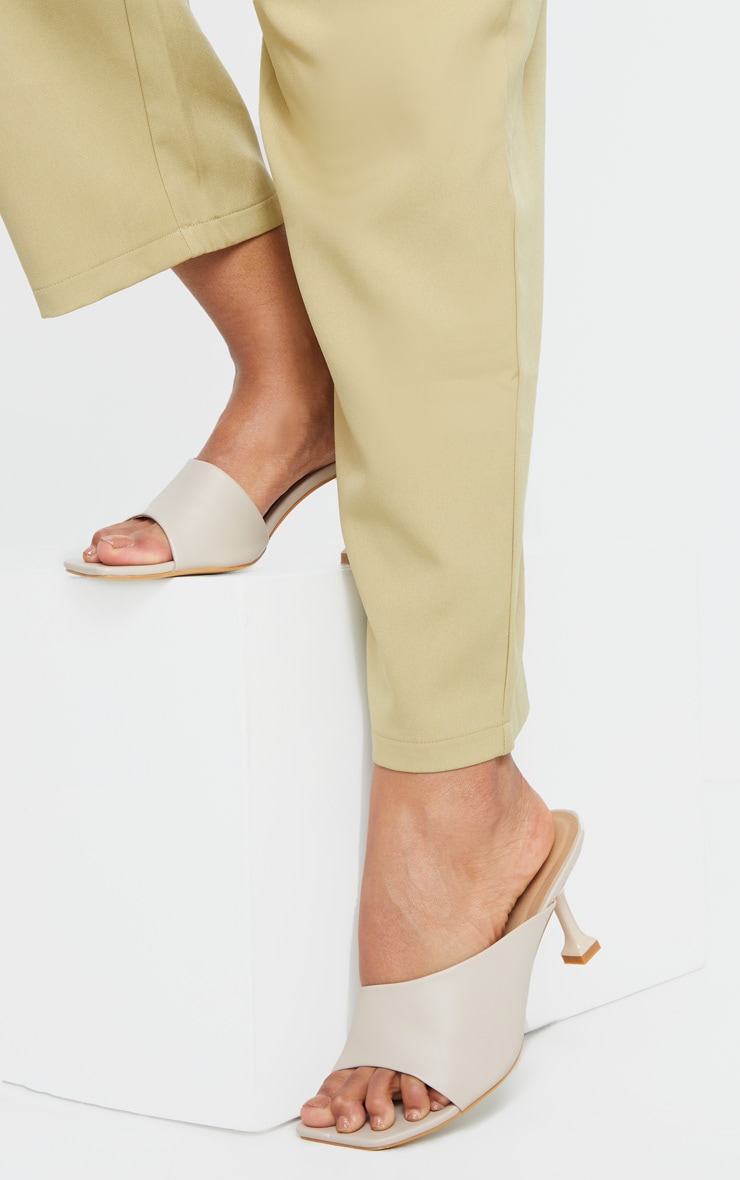 Beige Asymmetric Low Heel Mules Shoes PrettyLittleThing