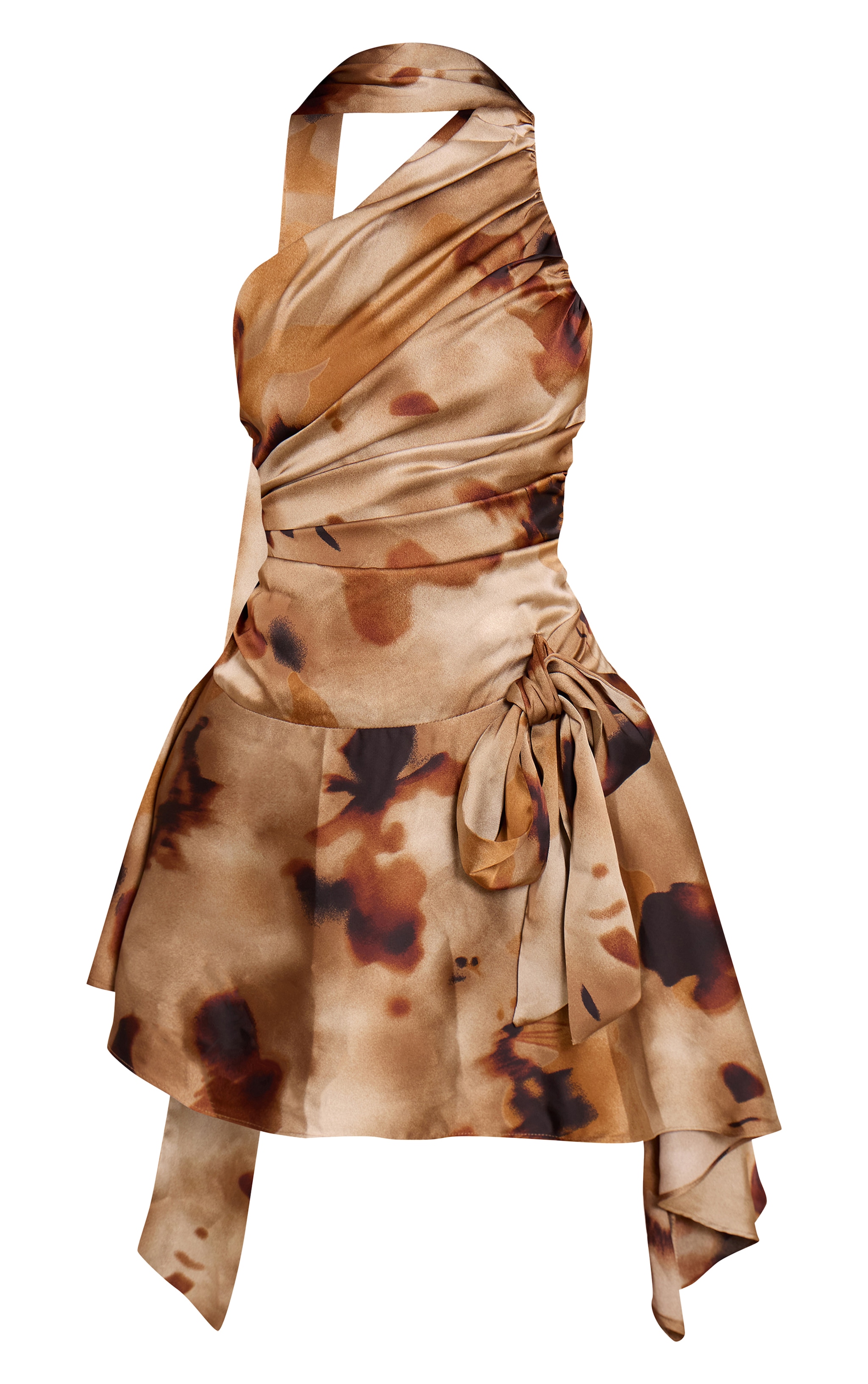 Petite Printed Tie Neck Ruffle Dress image 5