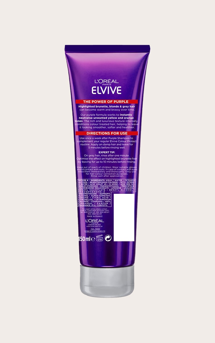 L'Oreal Elvive Colour Protect Anti-Brassiness Purple Conditioner 150ml image 2