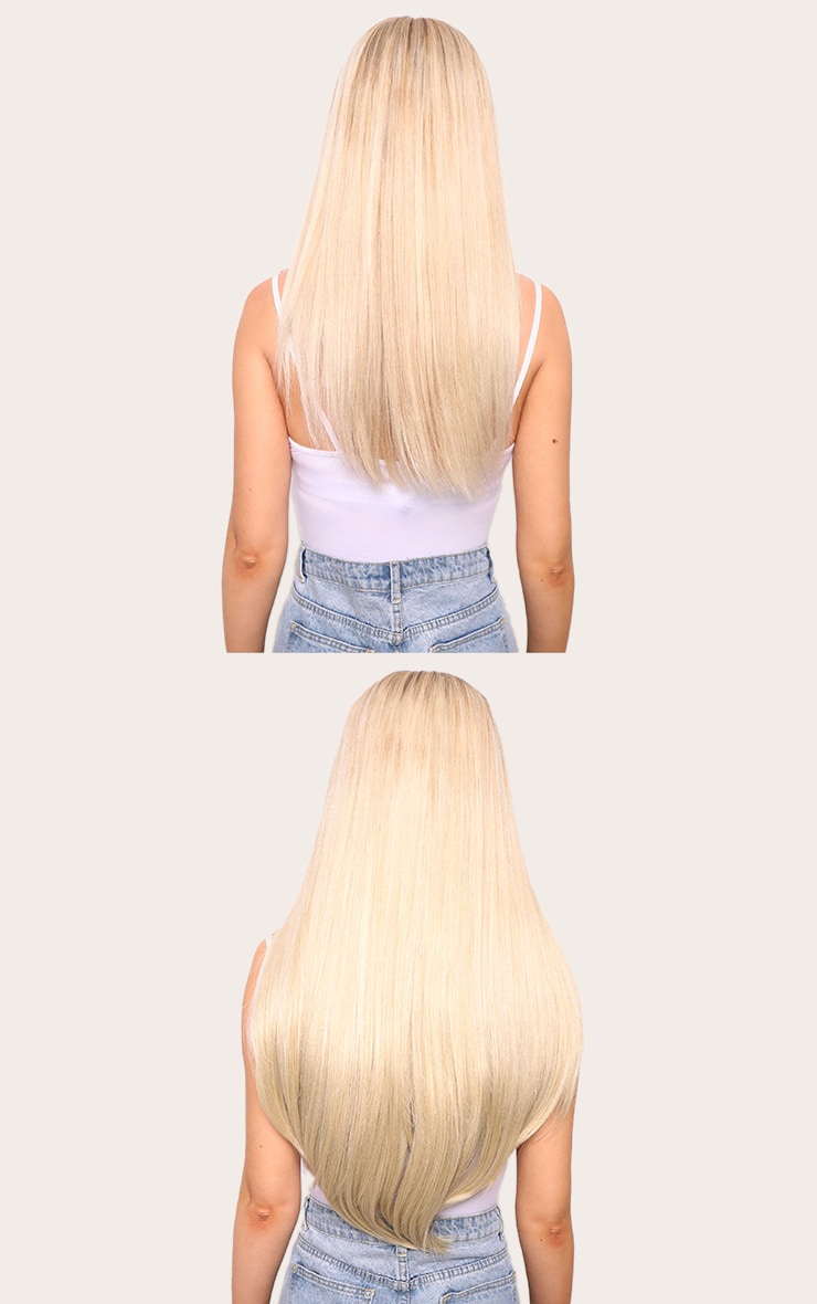 LullaBellz Extensions épaisses lisses à clipser 57 cm Light Golden Blonde image 4