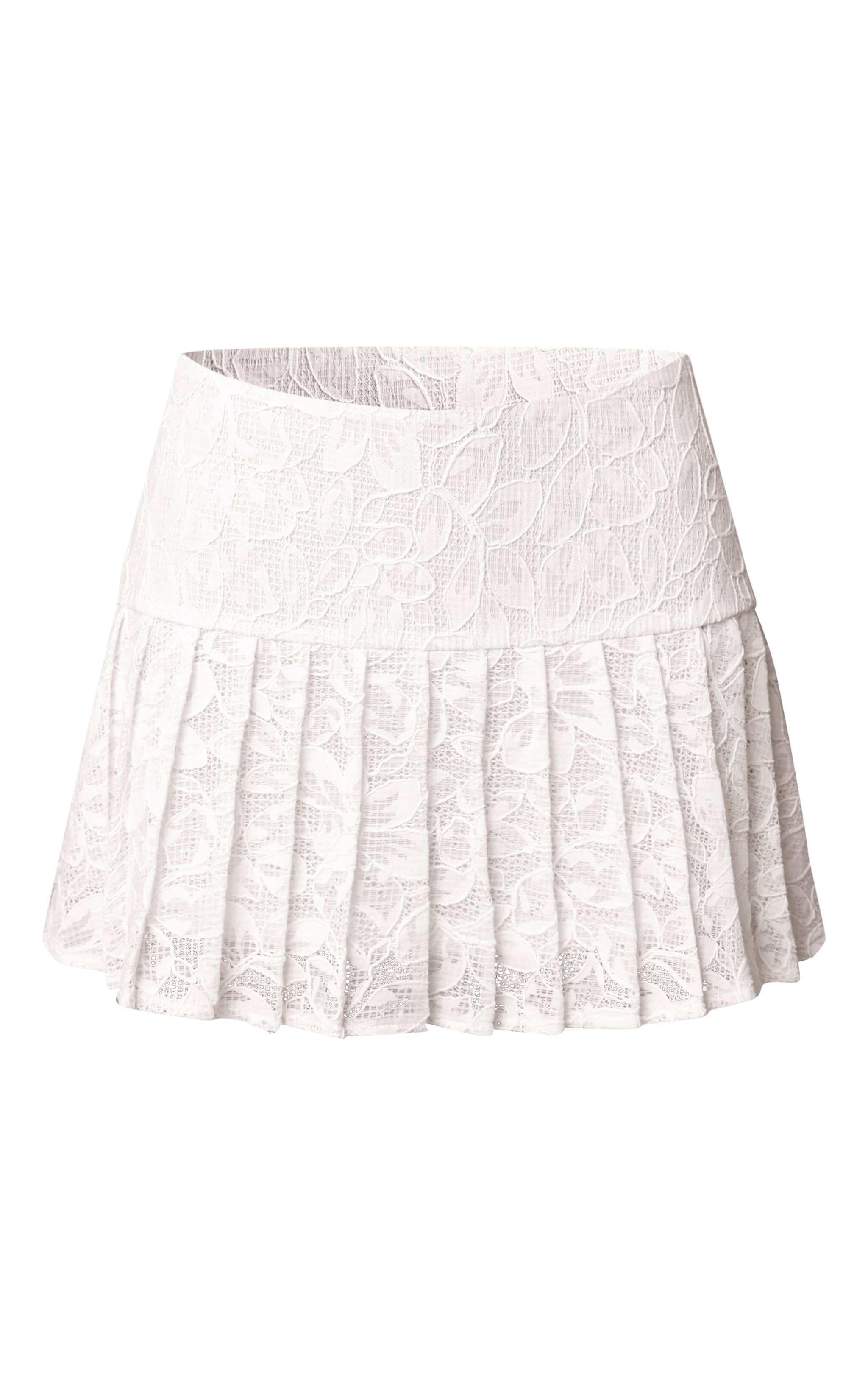 Mini-jupe en dentelle blanche plissée image 6