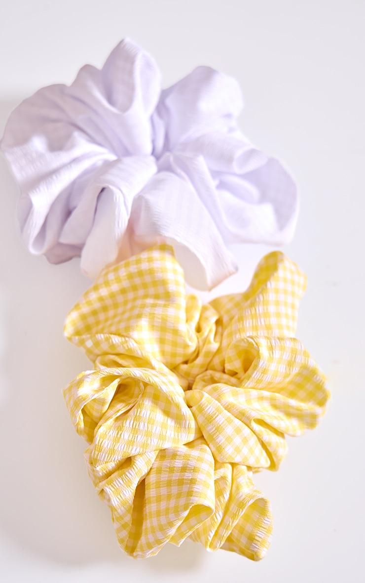 Multi Gingham 2 Pack Scrunchies image 2