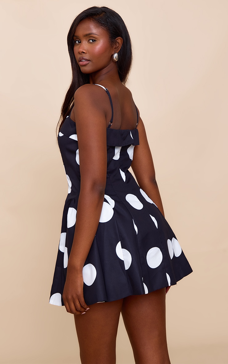 Monochrome Polka Dot Structured Shift Dress image 2