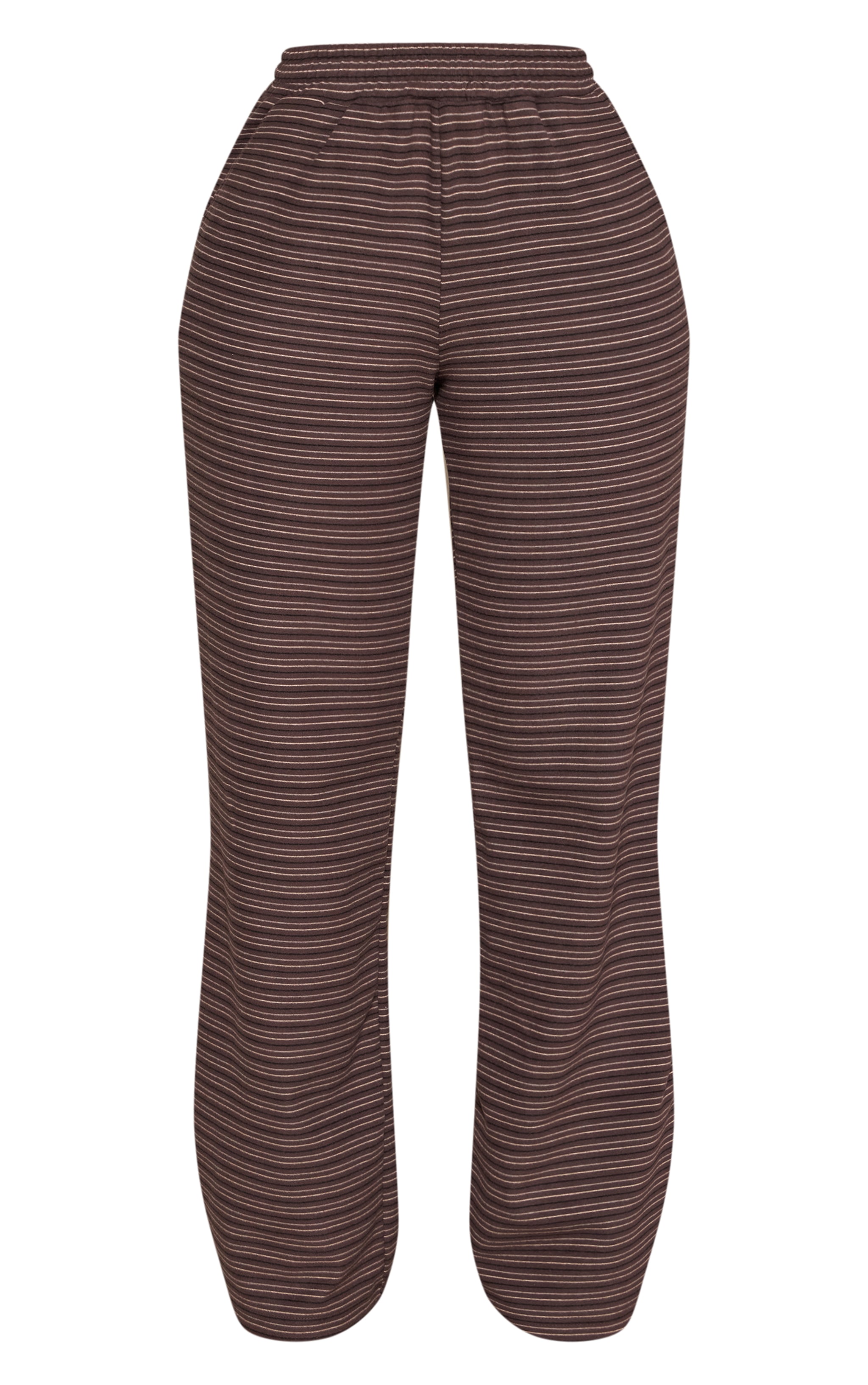 Petite Charcoal Stripe Soft Touch Drawstring Wide Leg Sweatpants image 5