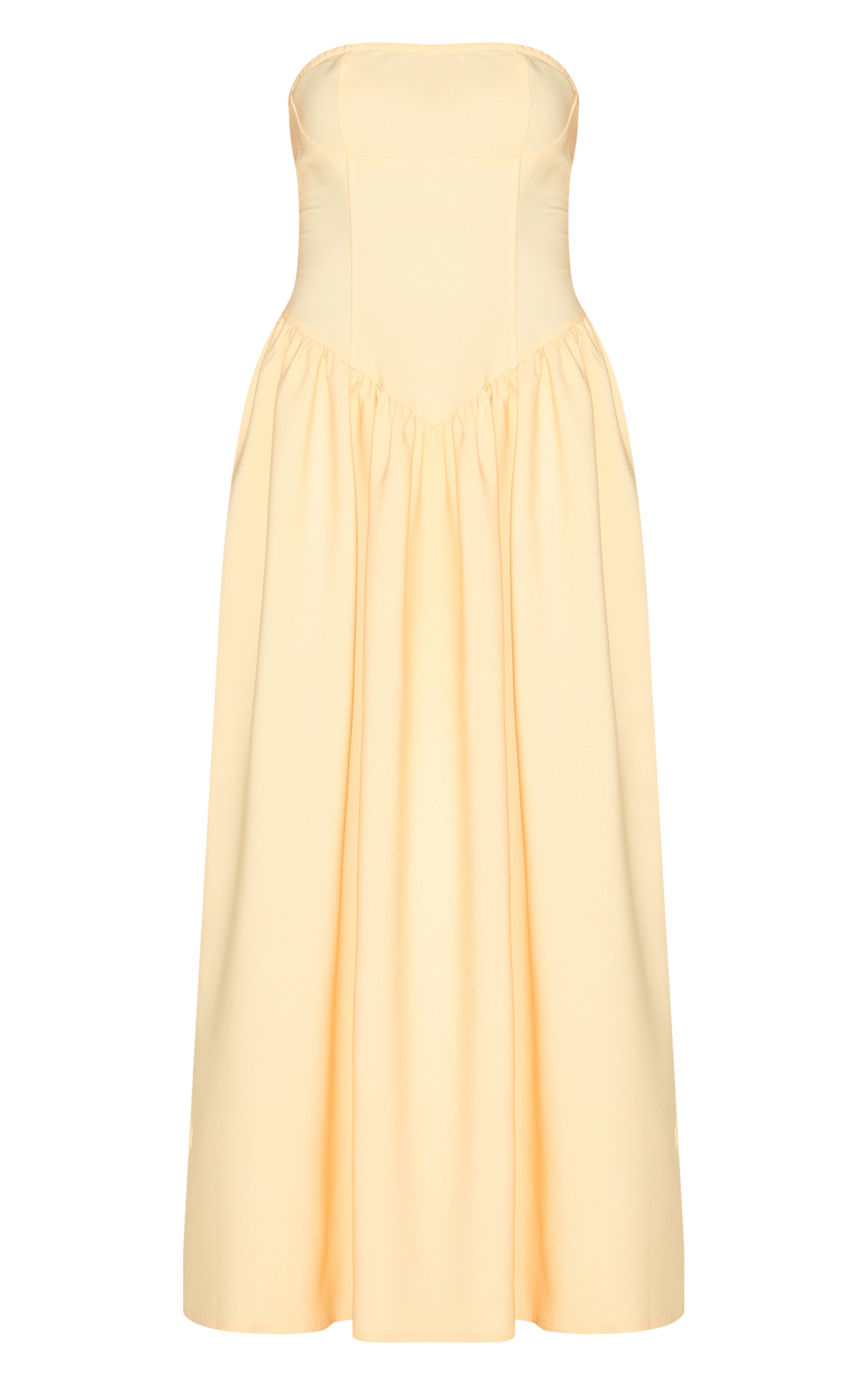 Petite Butter Cream Bandeau Floaty Maxi Dress image 5
