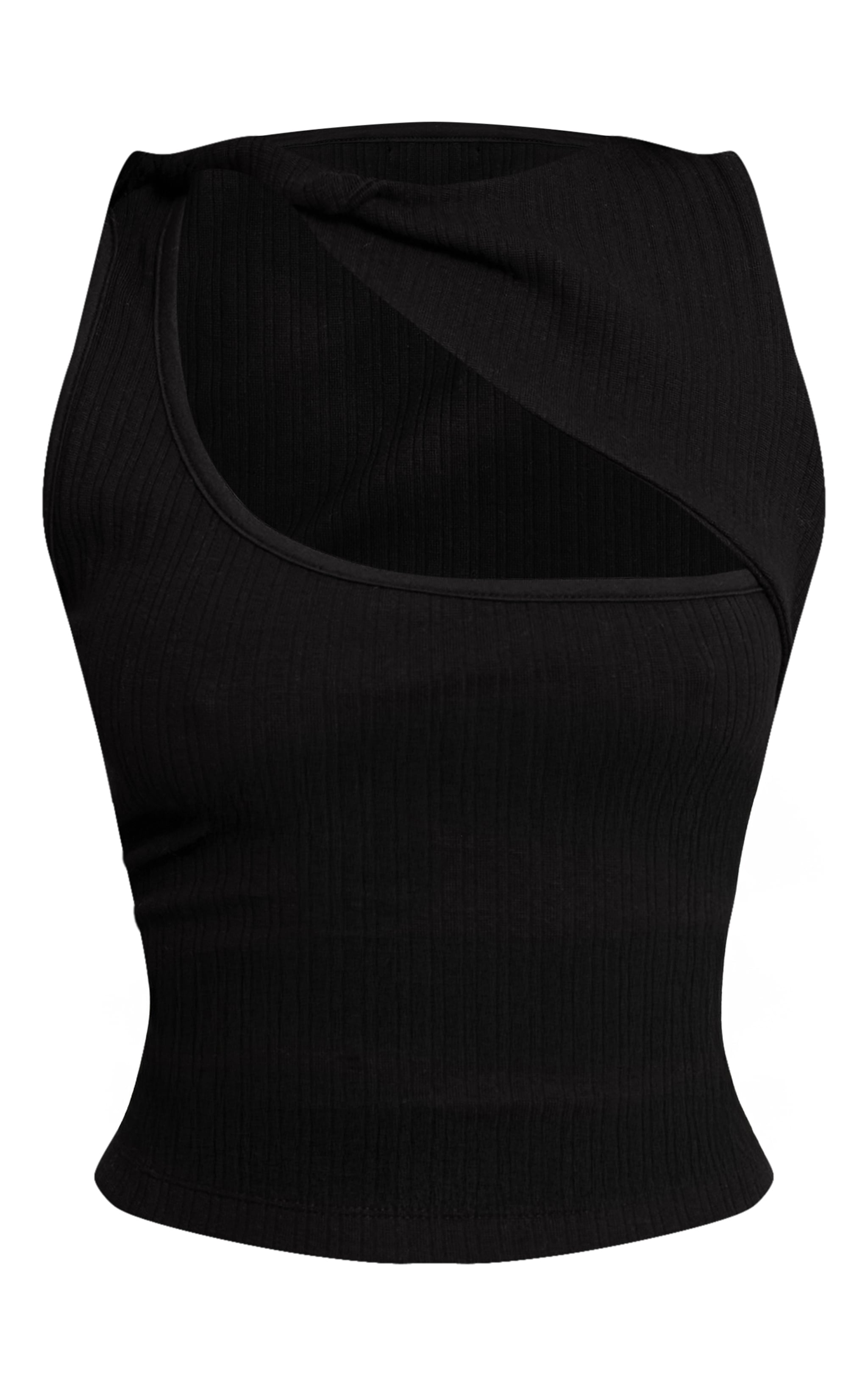 Petite Top noir à découpe torsadée image 5