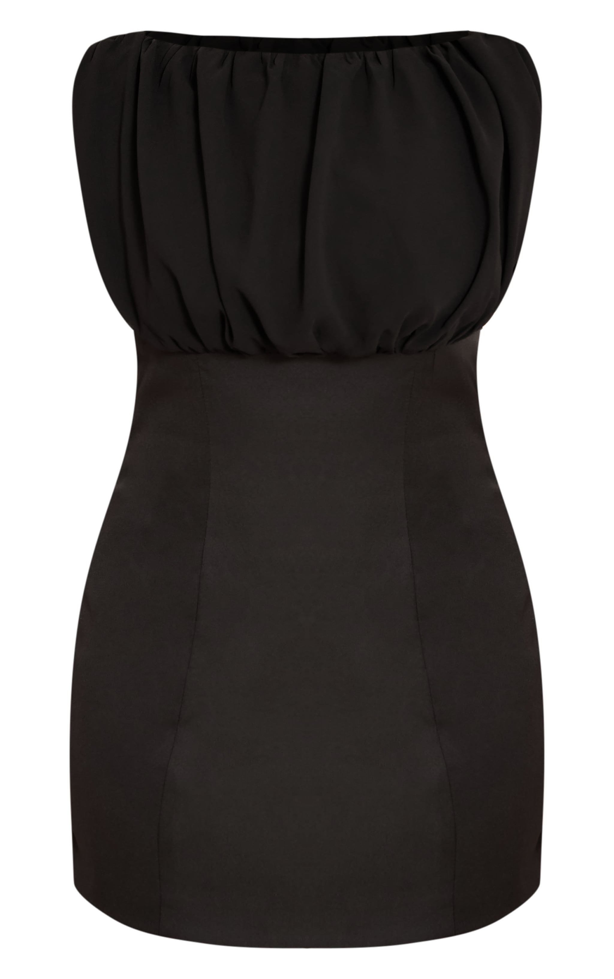 Shape Black Boat Neck Ruched Front Mini Dress image 5