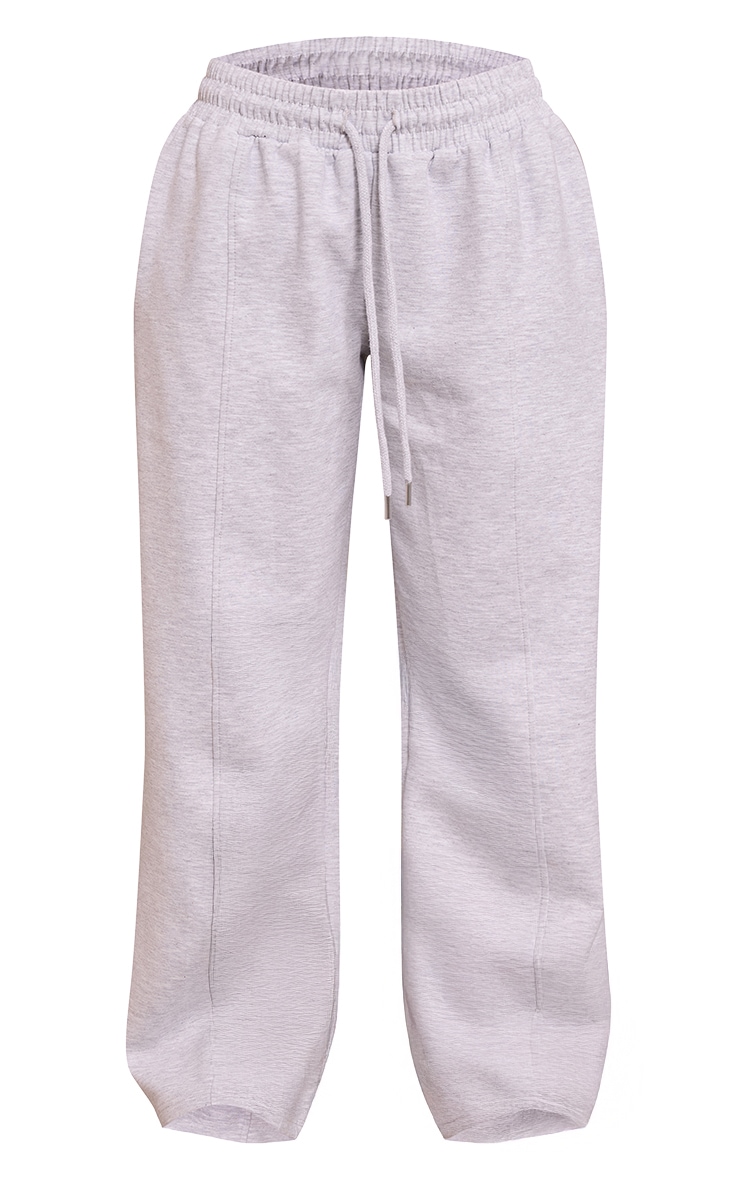 Petite Ash Grey Interlock Drawstring Wide Leg Sweatpants image 5