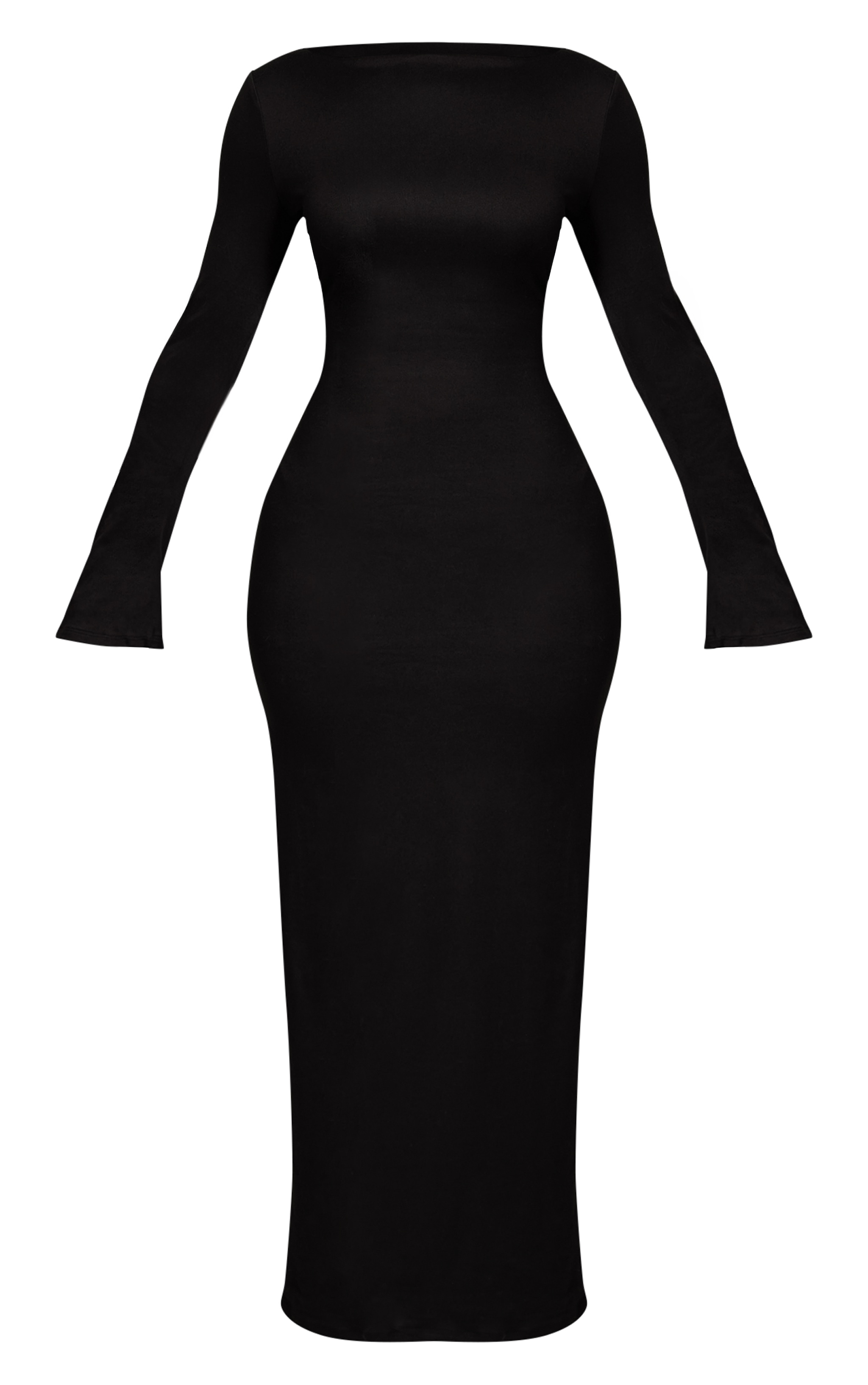 Petite Black Soft Touch Jersey Long Sleeve Maxi Dress image 5
