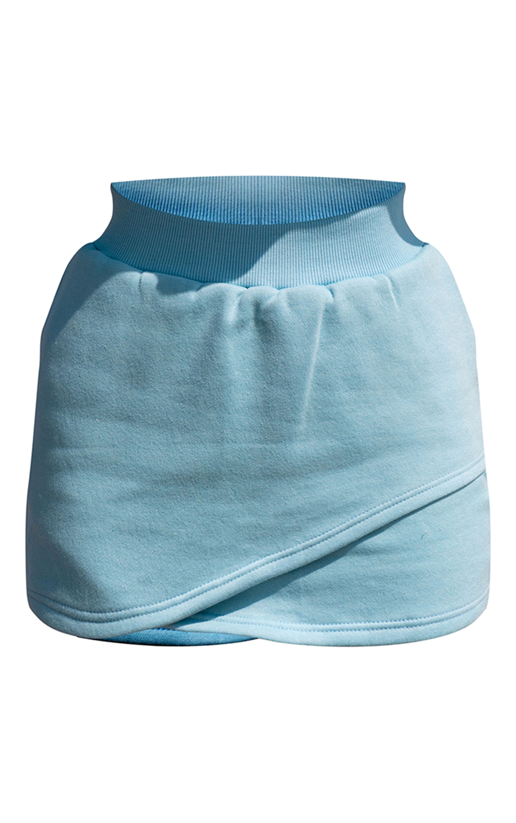 Pale Blue Wrap Sweat Mini Skirt image 6