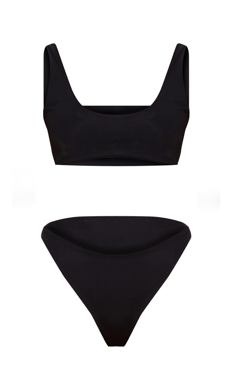 Black Two Piece Scoop Bikini Set. Swimwear PrettyLittleThing