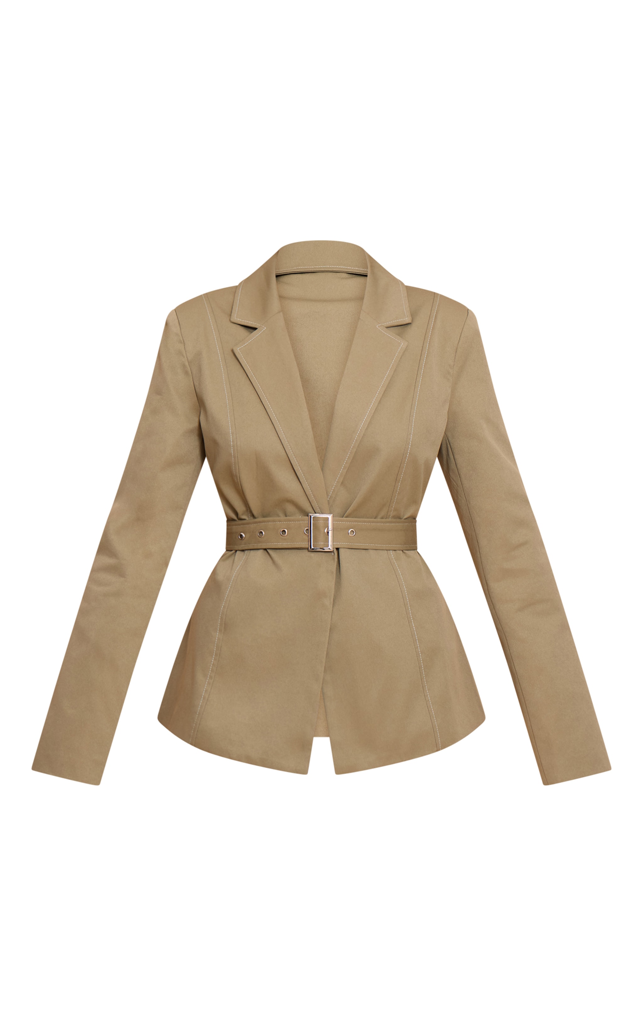 Sage Tie Waist Contrast Stitch Blazer image 5