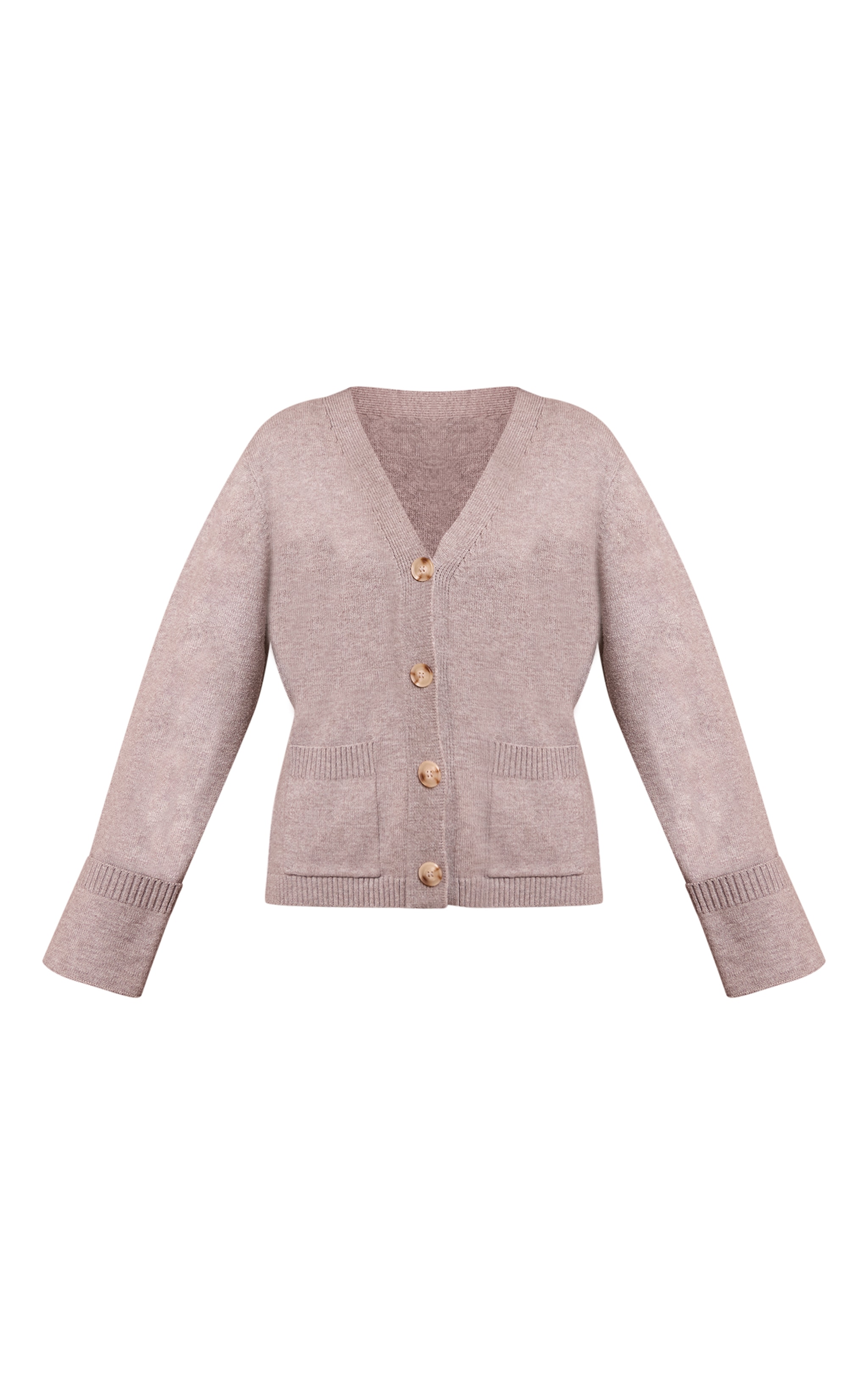 Soft Grey Turn Back Cuff Cardigan image 5