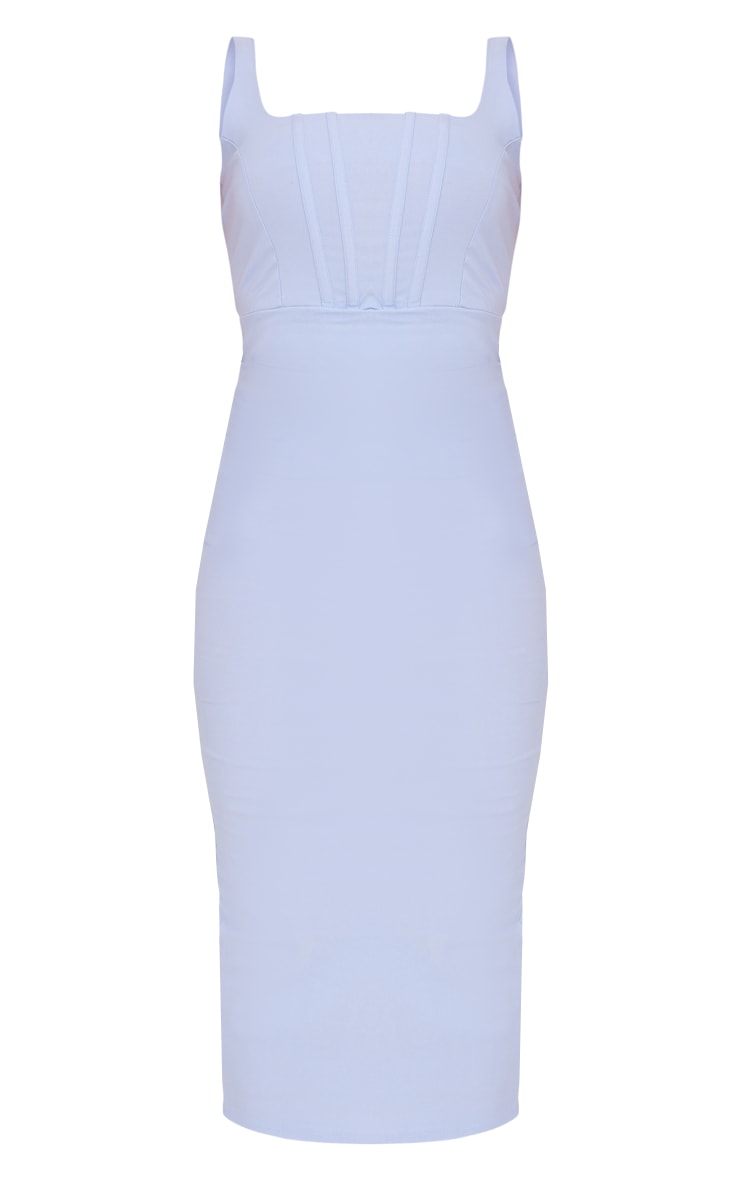 Blue Woven Binding Detail Midaxi Dress image 1