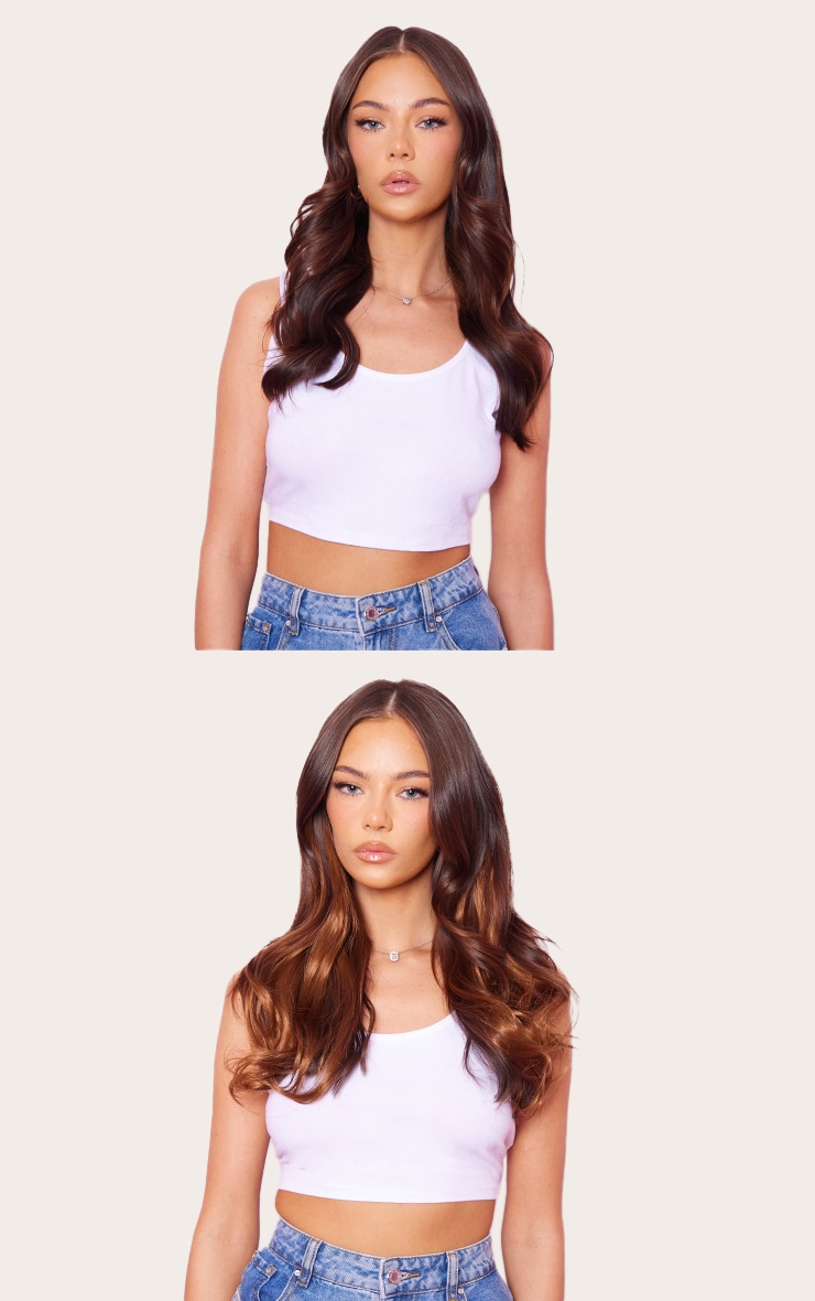 Lullabellz Thick 16` 1 Piece Curly Clip In Hair Extensions Golden Brown image 3