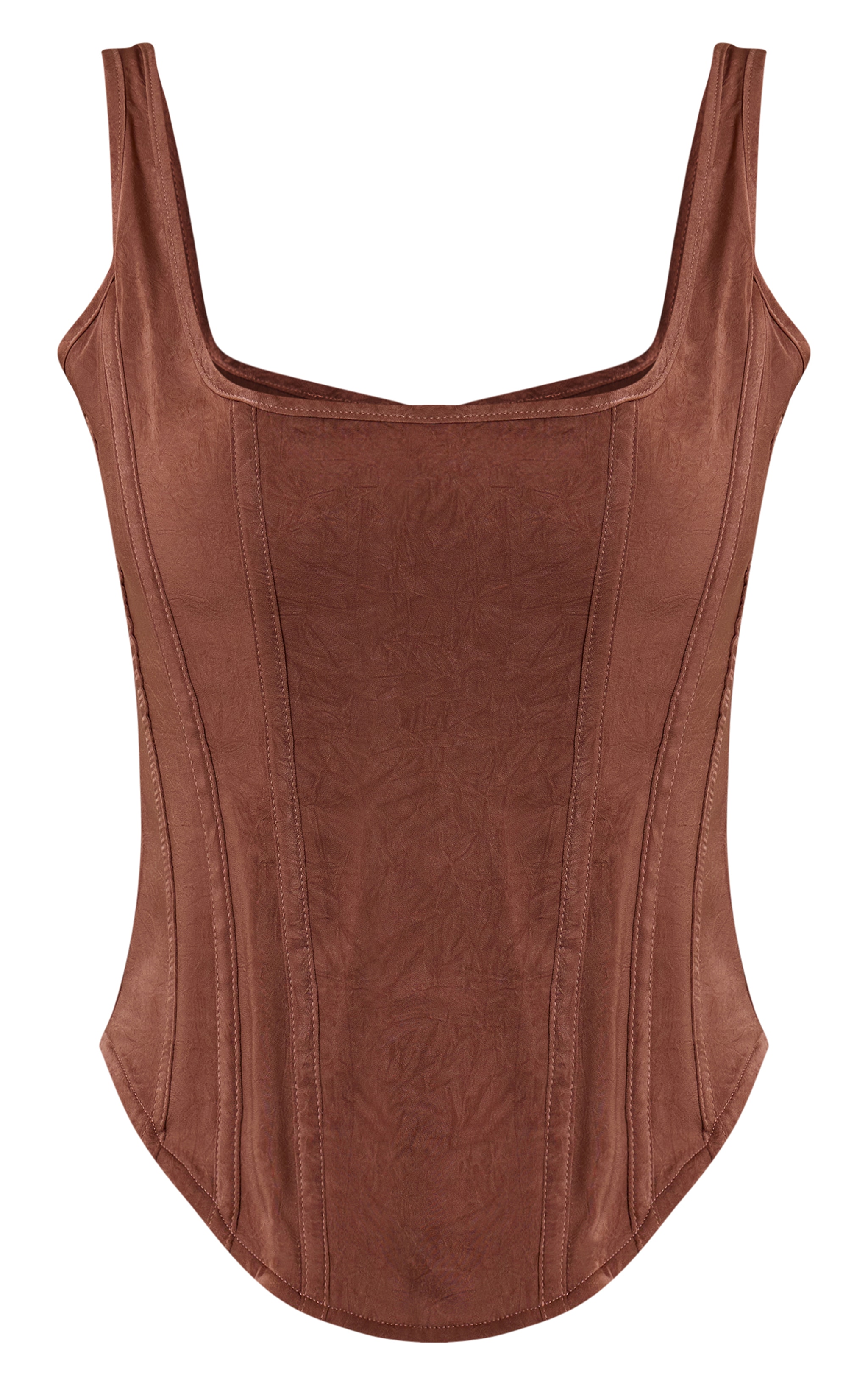 Mushroom Textured Boned Dip Hem Longline Corset image 5