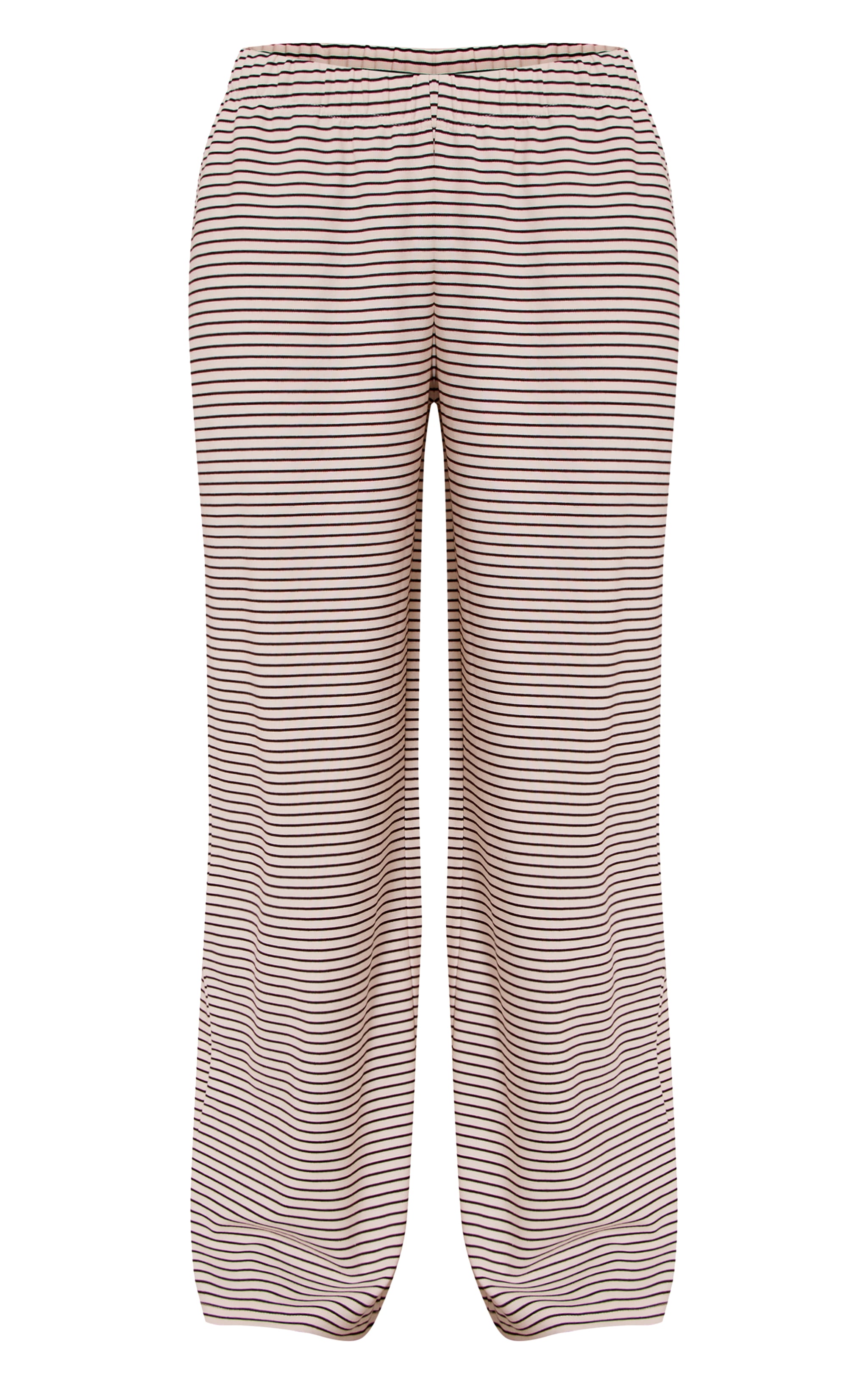 Pantalon large en coton épais chocolat à rayures image 5