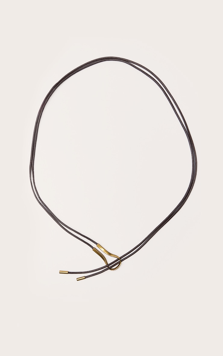 Chocolate Rope Belt With Gold Hardware image 2