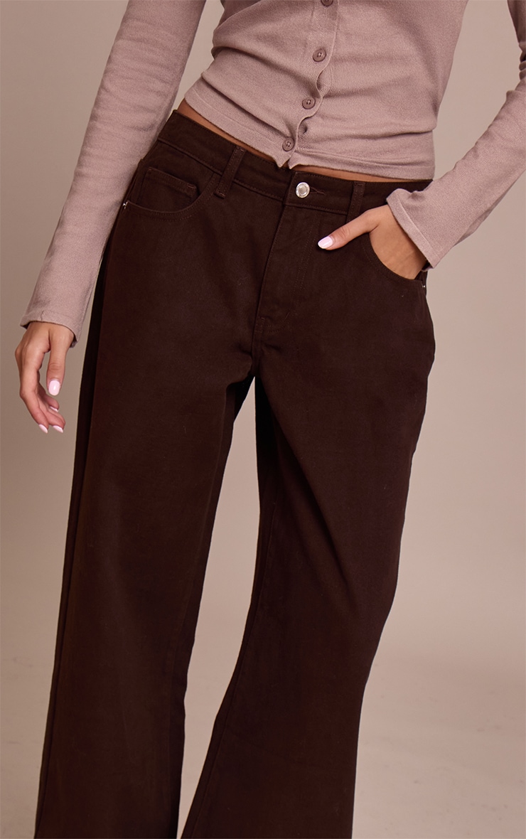 Chocolate Low Rise Wide Leg Jeans image 4