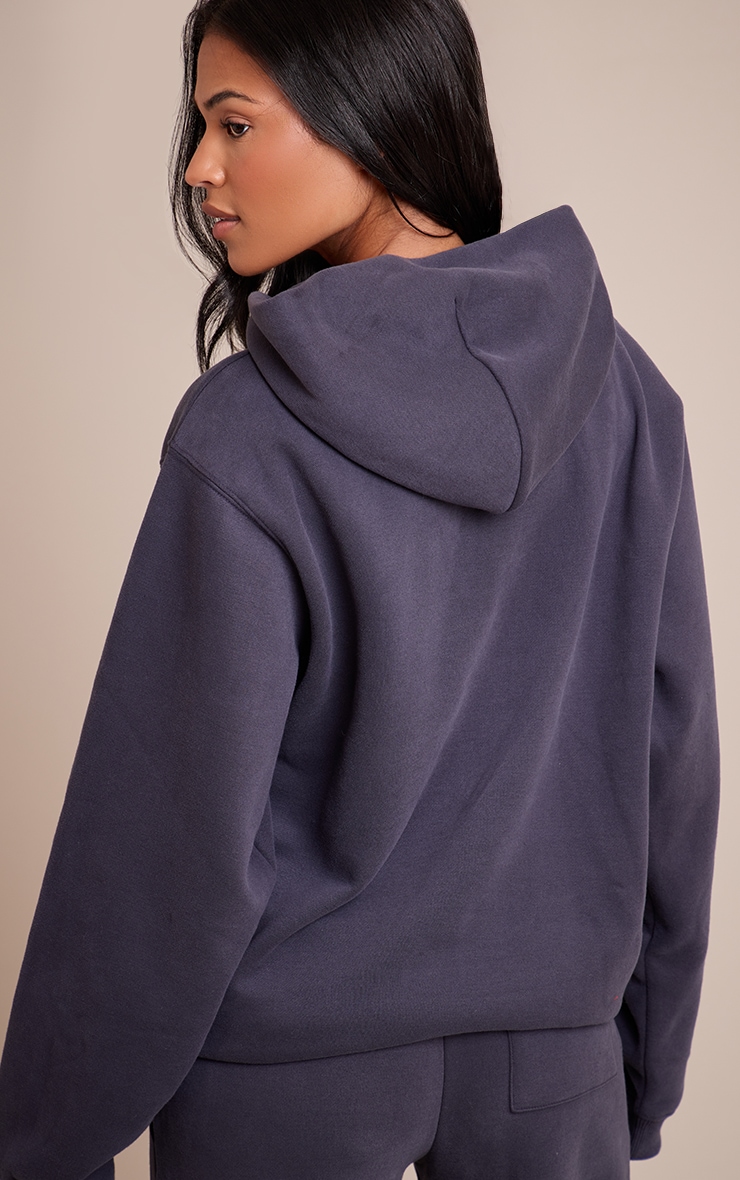 Tall Navy Sports Club Cotton Fleece Oversized Pull Over Hoodie image 2