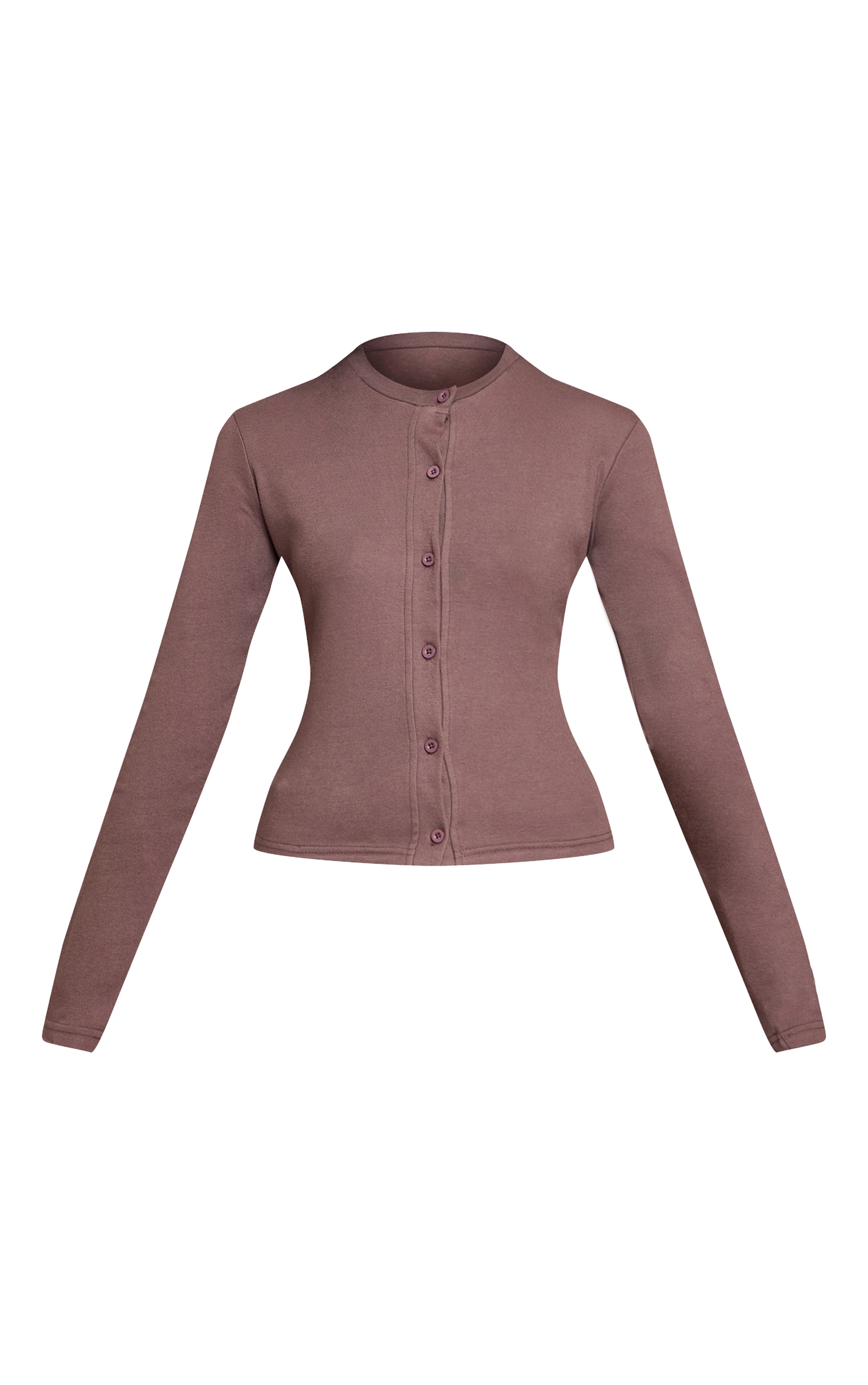 Deep Taupe Button Up Soft Touch Top image 5
