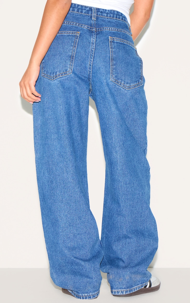 Petite Jean mom bleu foncé à taille haute image 3