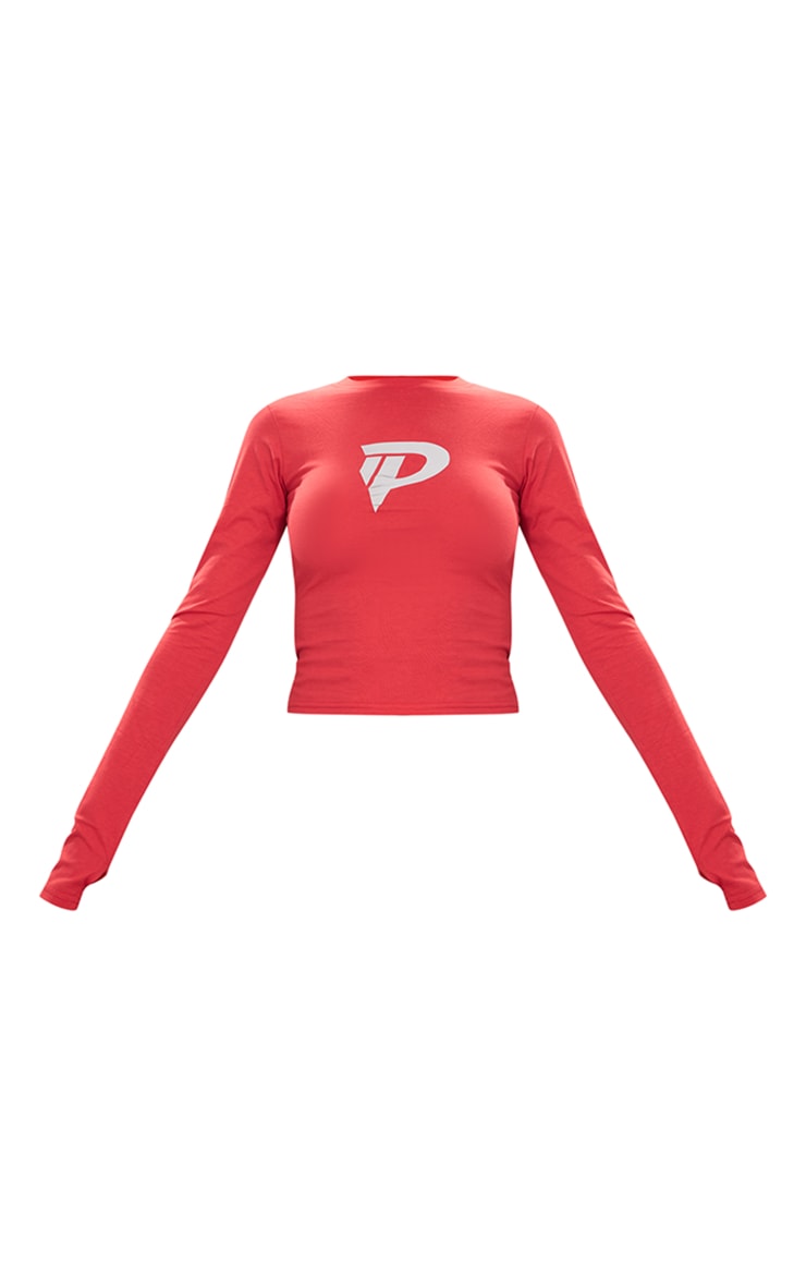 Red Reflective P Printed Long Top image 5