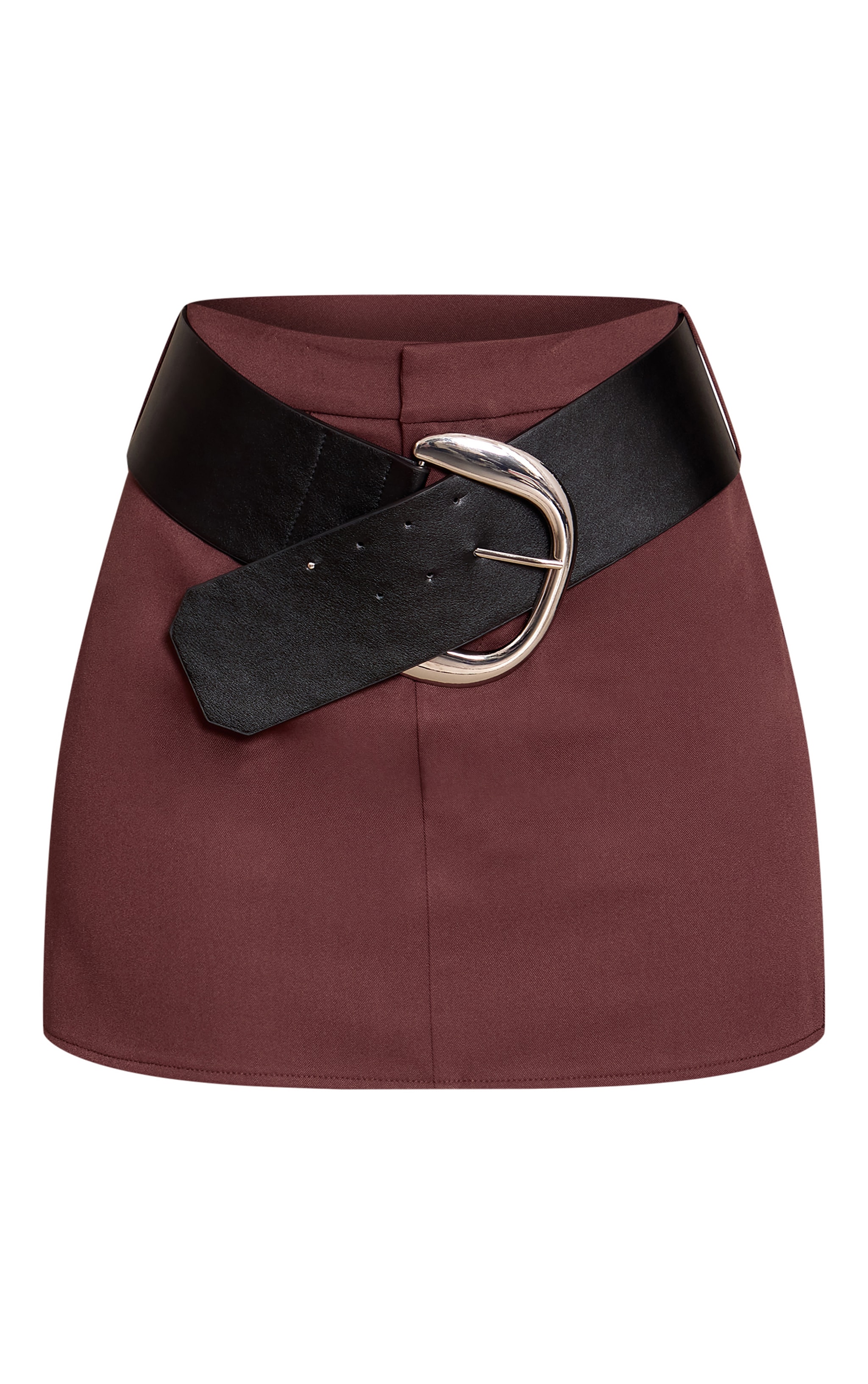 Tall Chocolate Thick Belt Mini Skirt image 6
