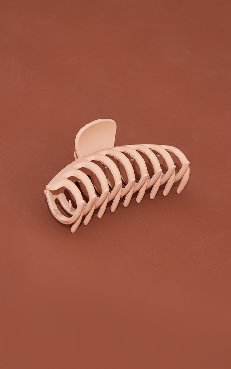 Taupe Matte Plastic Large Hair Clip image 3