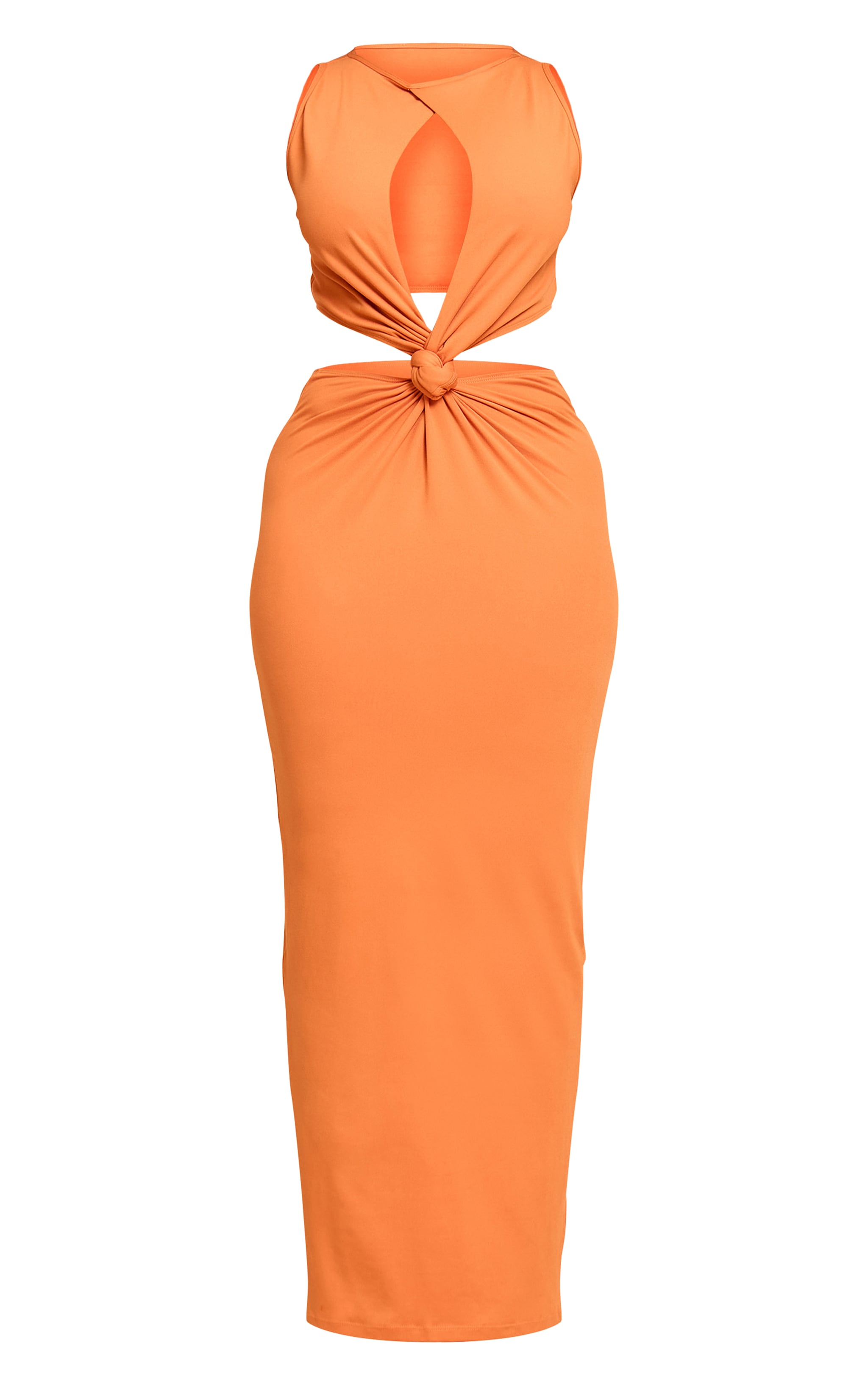 Shape Orange Sculpt Boat Neck Knot Front Maxi Dress image 5
