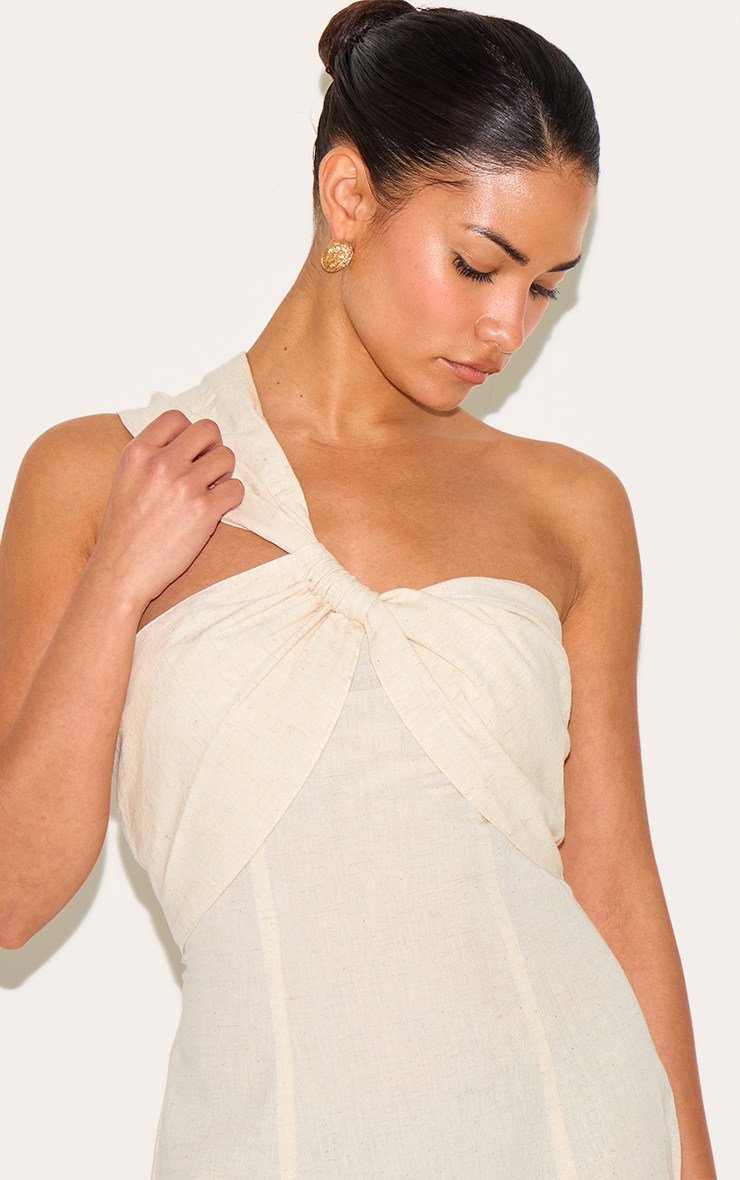 Robe Mini Asymétrique Nouée en Petite Pierre image 4