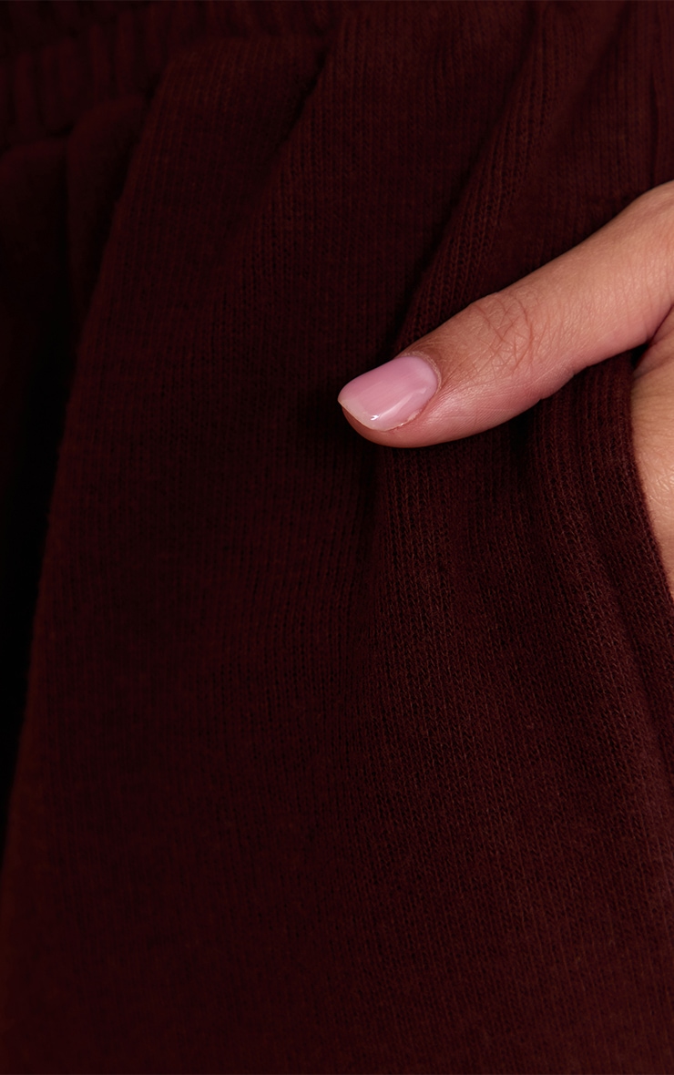 Pantalon droit brossé côtelé chocolat à pinces image 4