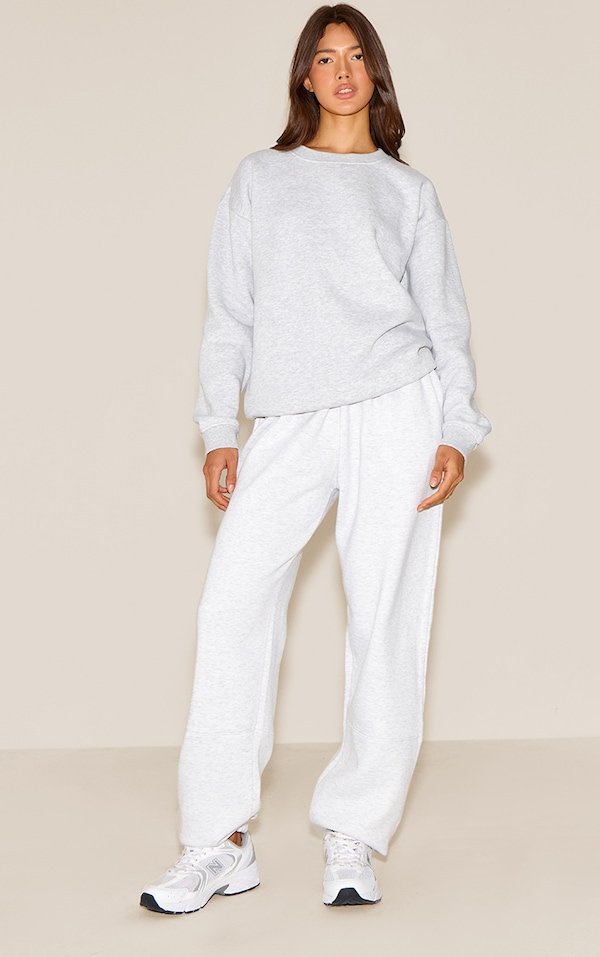 Grey Seam Detail Oversized Cuff Sweatpants