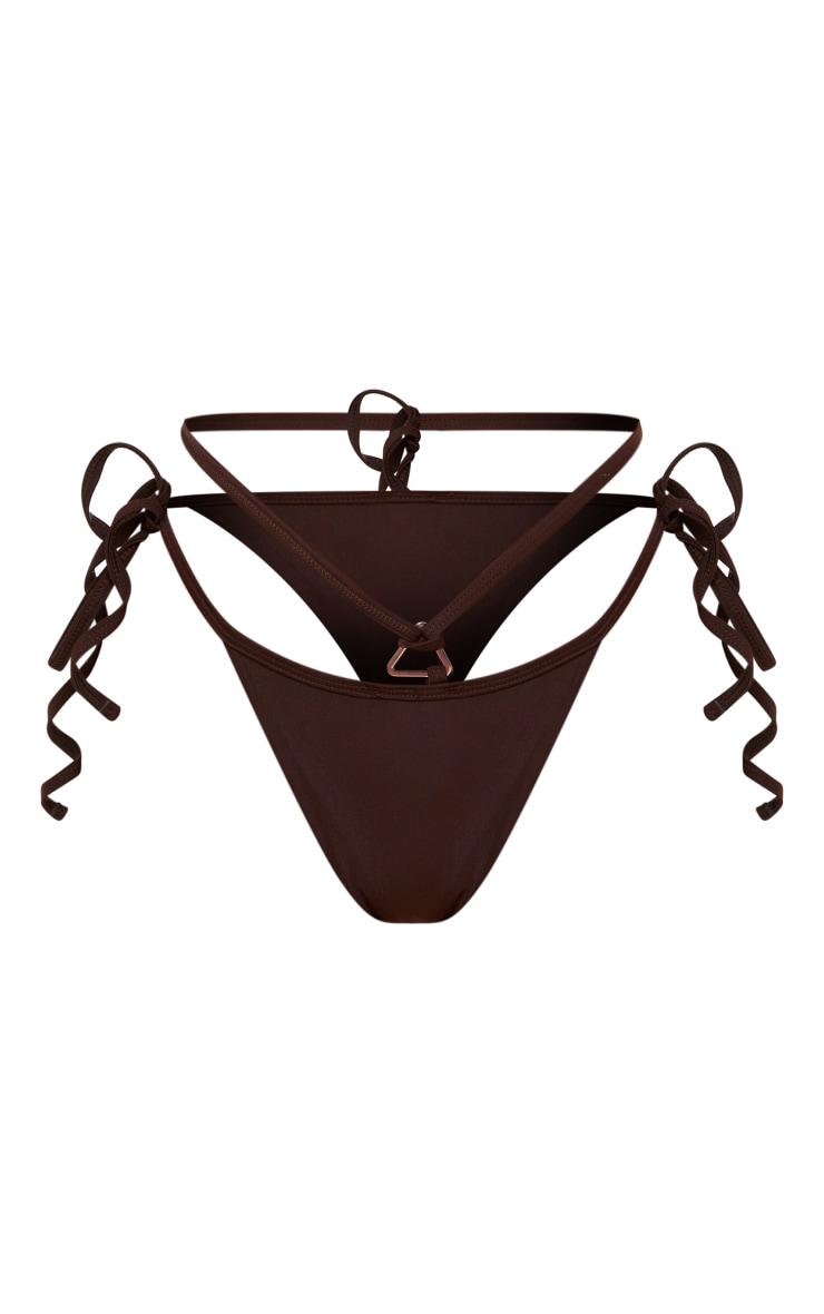 Chocolate Triangle Trim Strappy Bikini Bottoms image 5