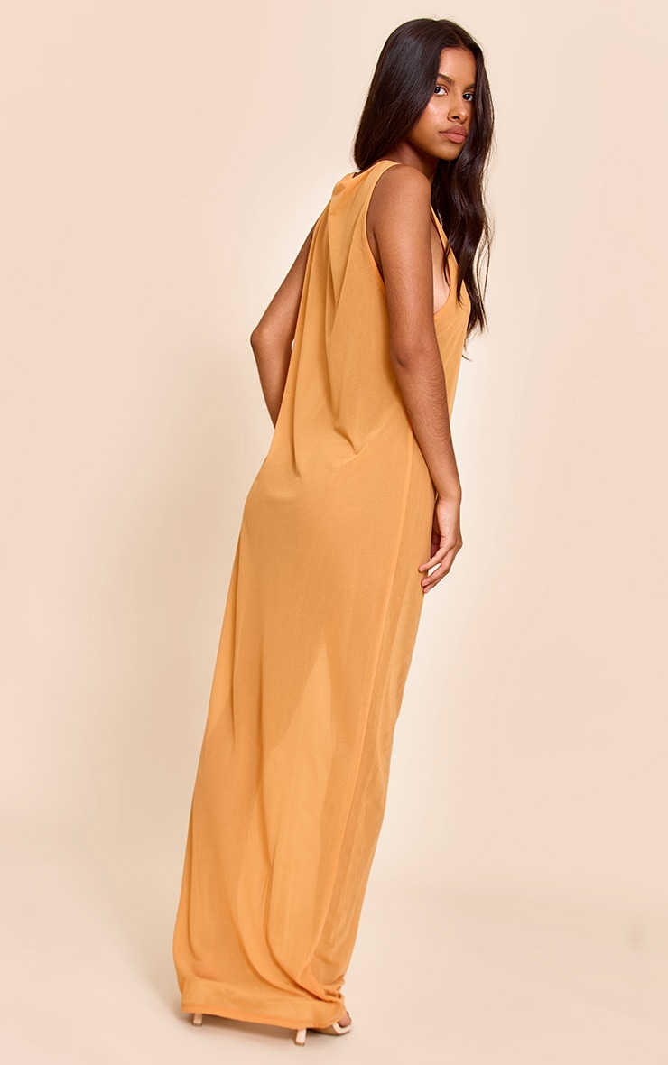 Petite Apricot Chiffon Column Maxi Dress image 2