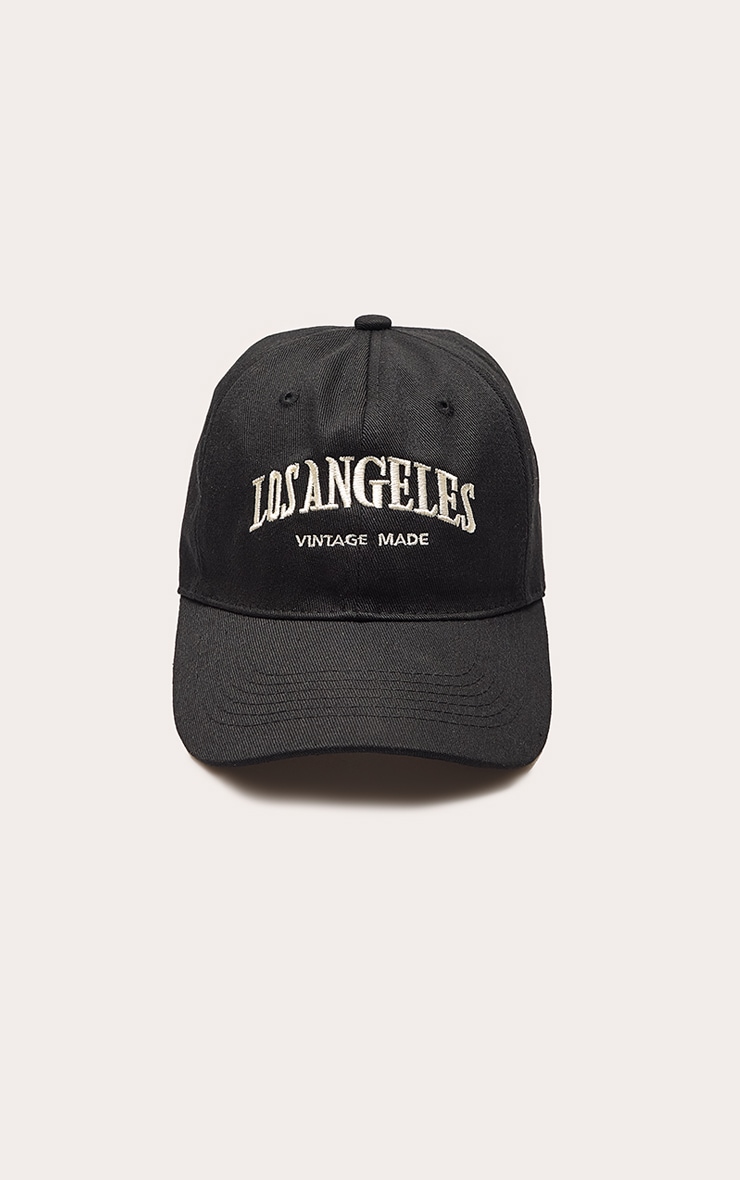 Black Los Angeles Graphic Baseball Cap image 2