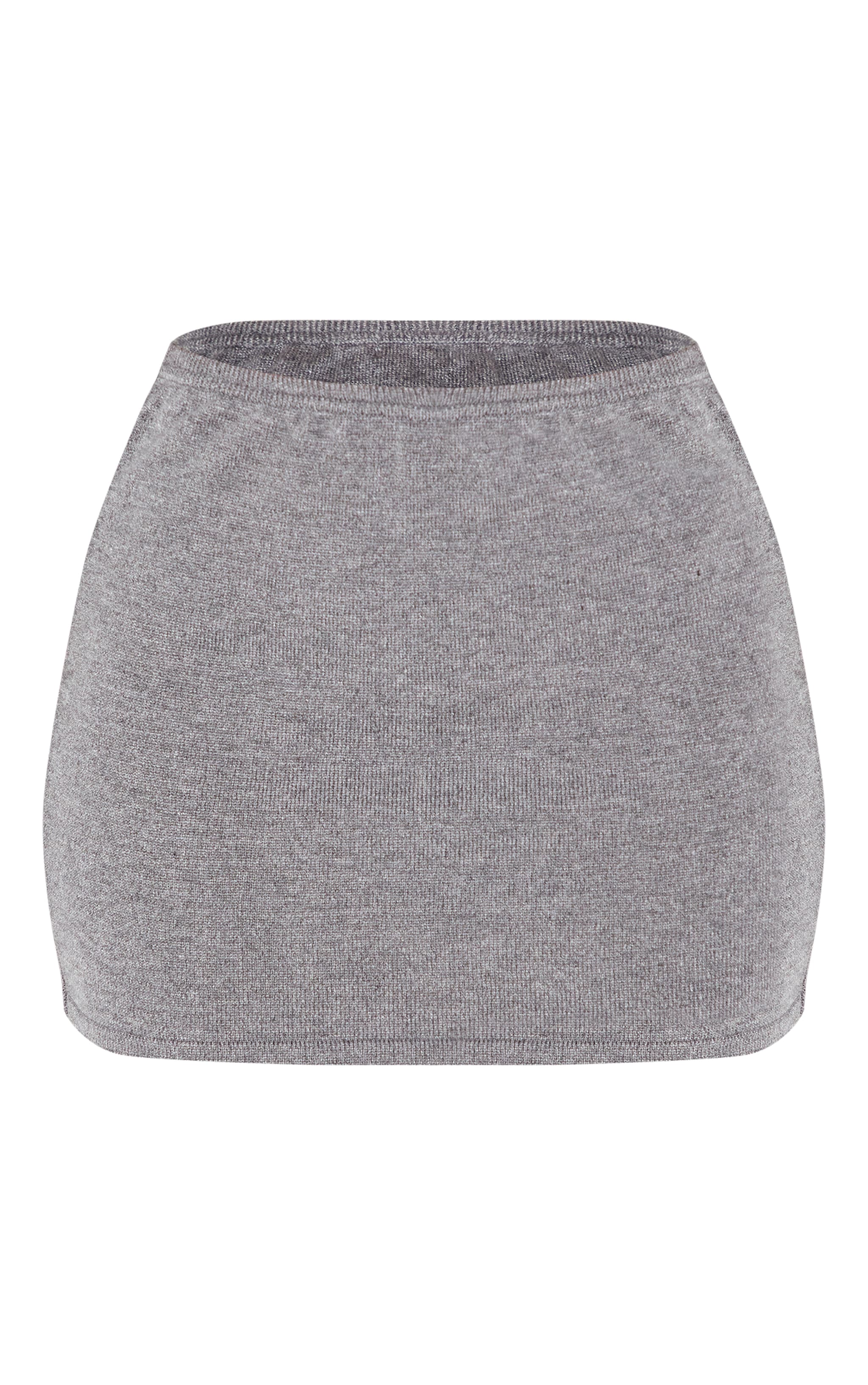 Petite Mini-jupe en maille tricot fine gris anthracite image 6