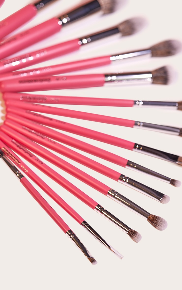 Peaches & Cream 15 Piece Make up Brush Set Pink image 3