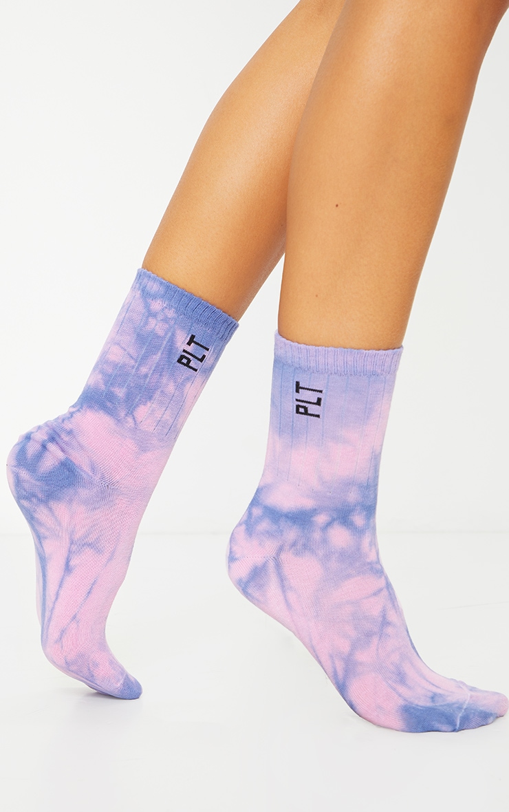 PRETTYLITTLETHING Blue Tie Dye Socks