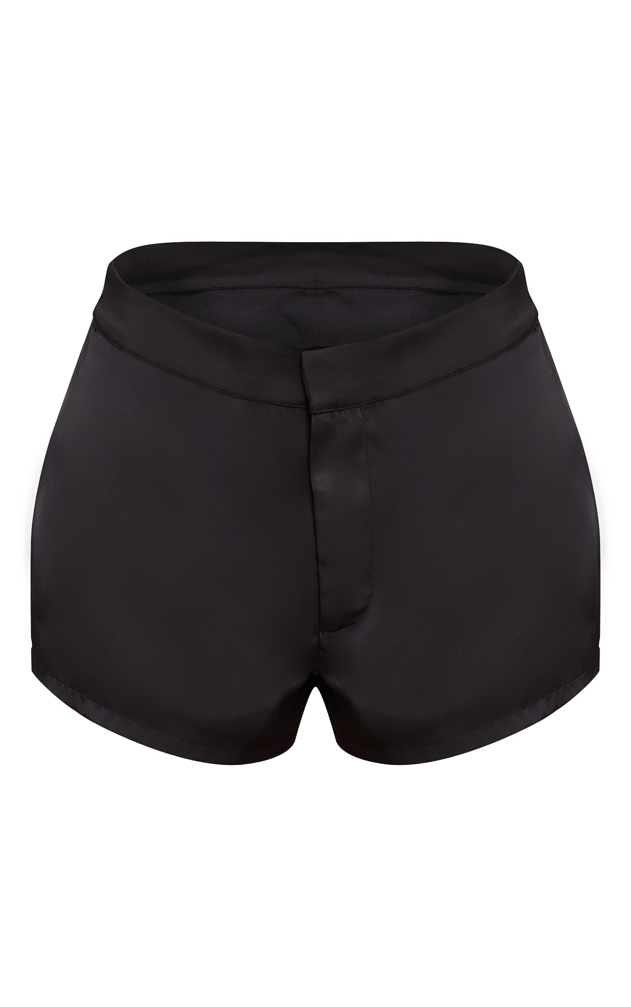 Black Satin Low Rise Hot Pants image 6