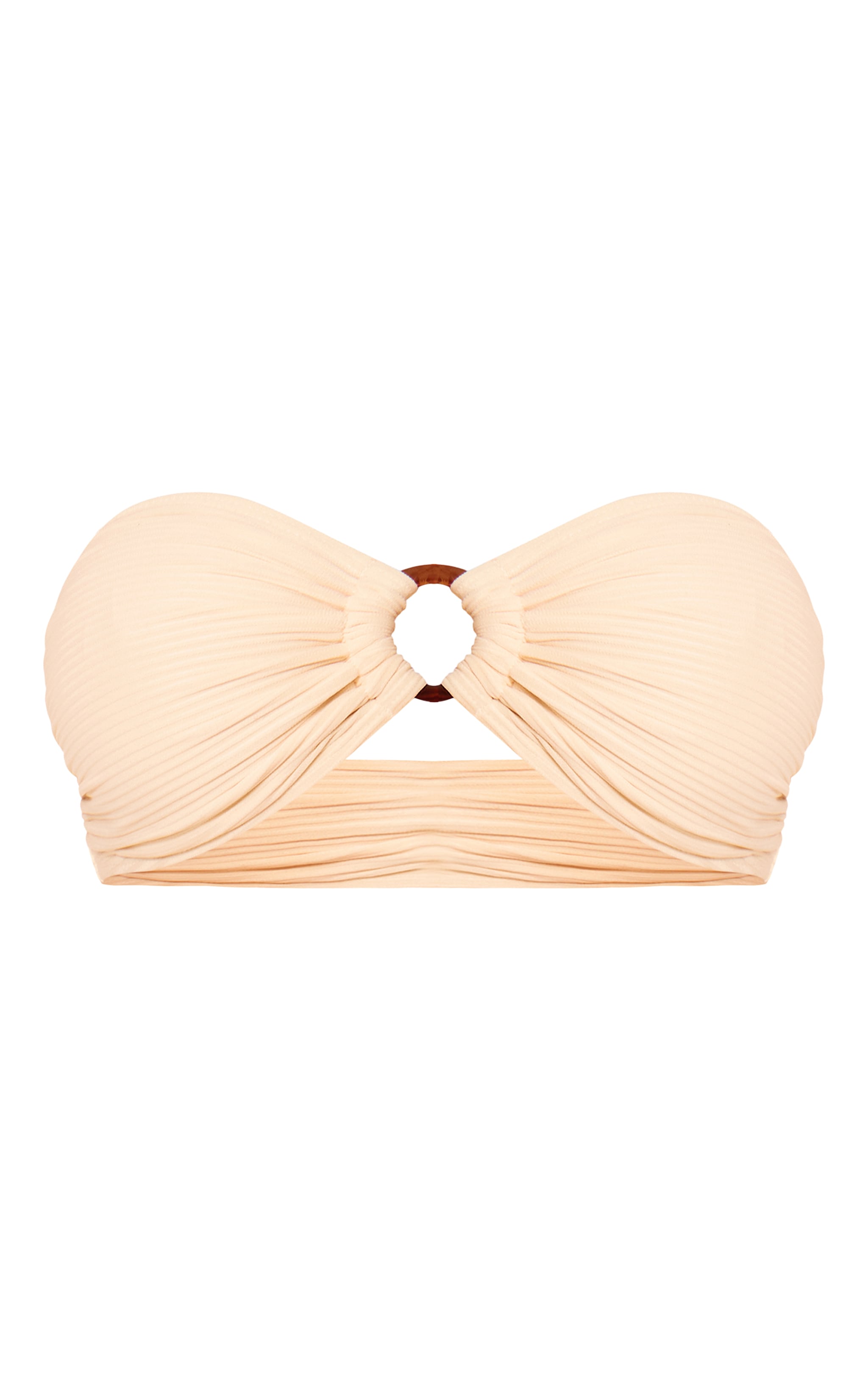 Butter Yellow Ribbed O Ring Bandeau Bikini Top image 5