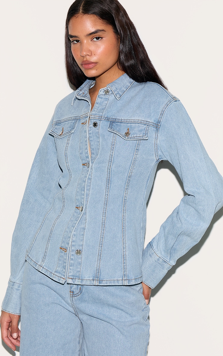 Tall Light Blue Wash High Waist Wide Leg Jeans image 4