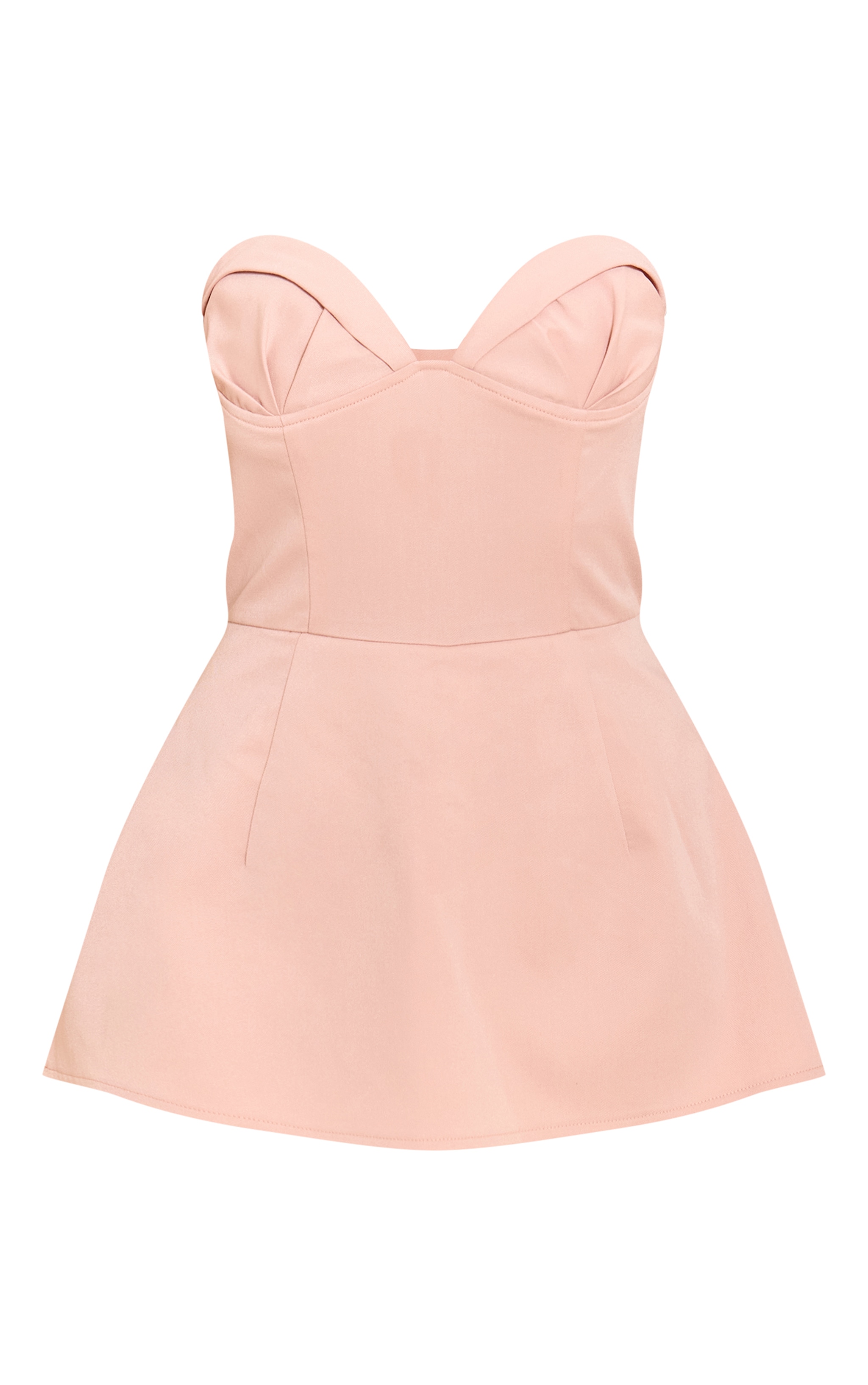 Combishort style péplum tissé rose cendré à bonnets image 5