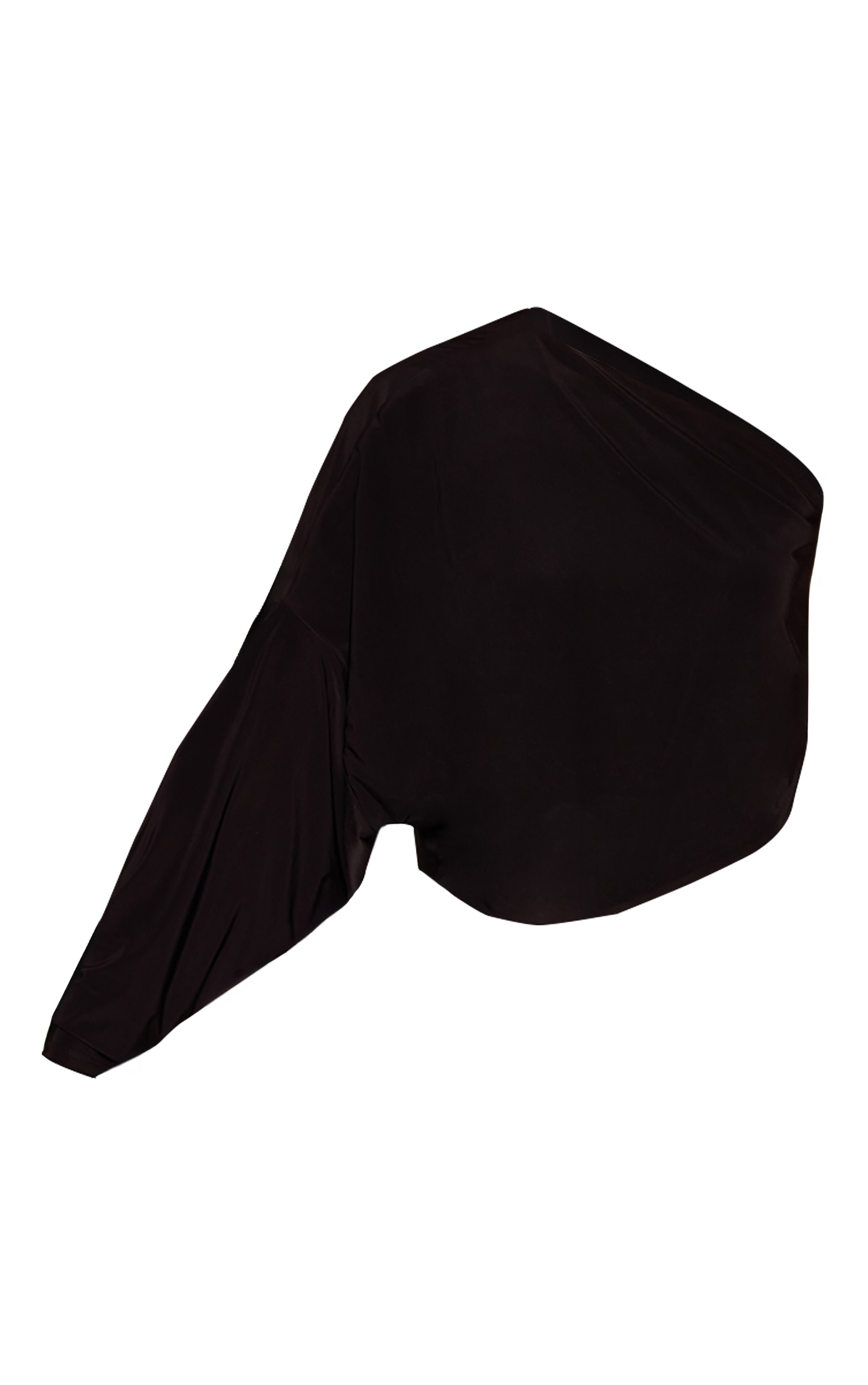 Top ample moulant noir à épaule unique image 5