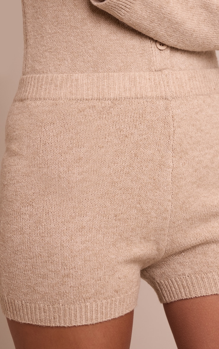 Mini short en maille tricot douce taupe image 5