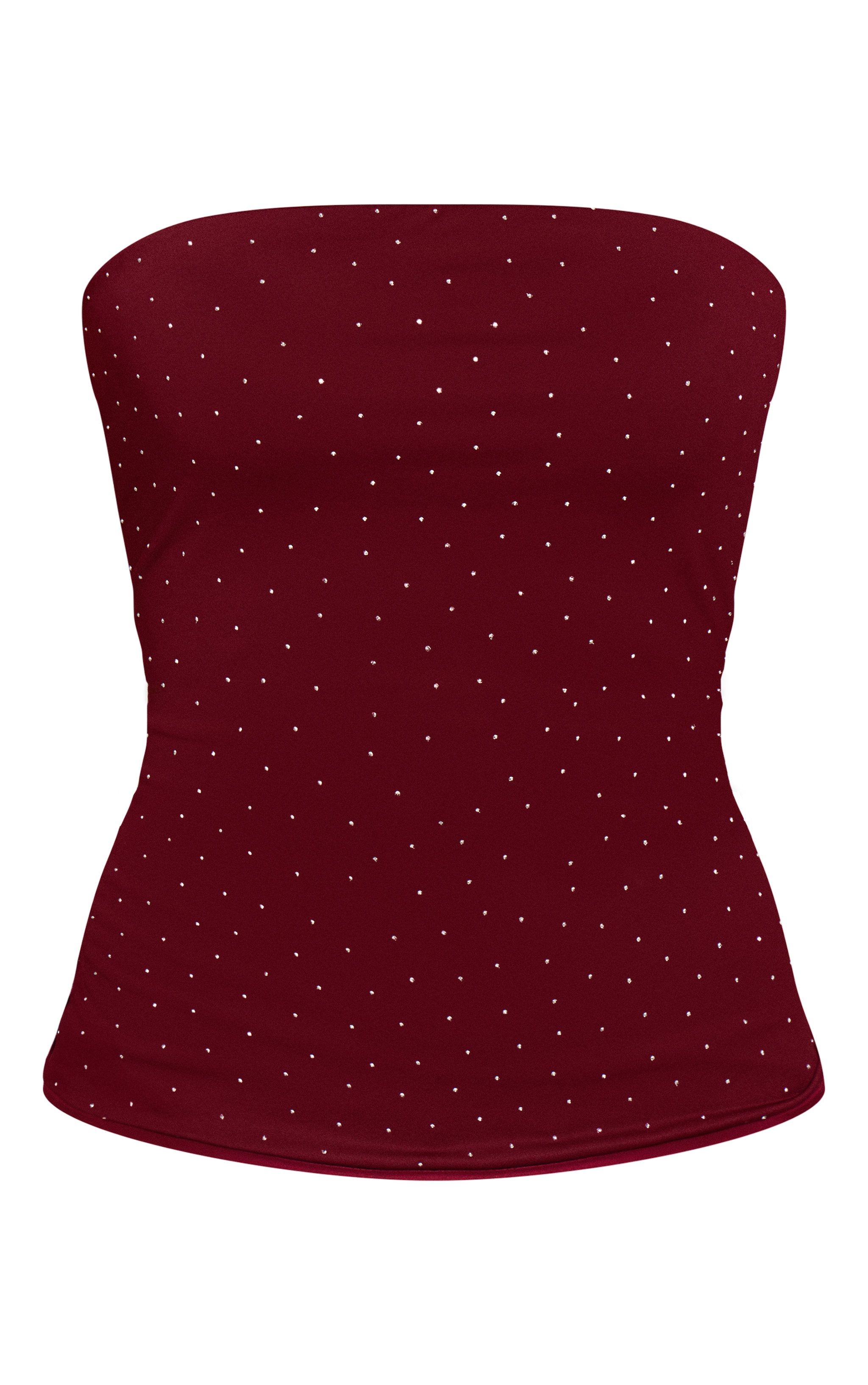 Wine Hotfix Slinky Bandeau Top image 5